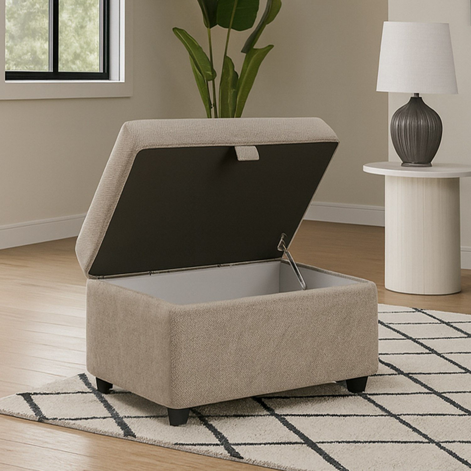 Rackhams Edgar Fabric Ottoman Footstool