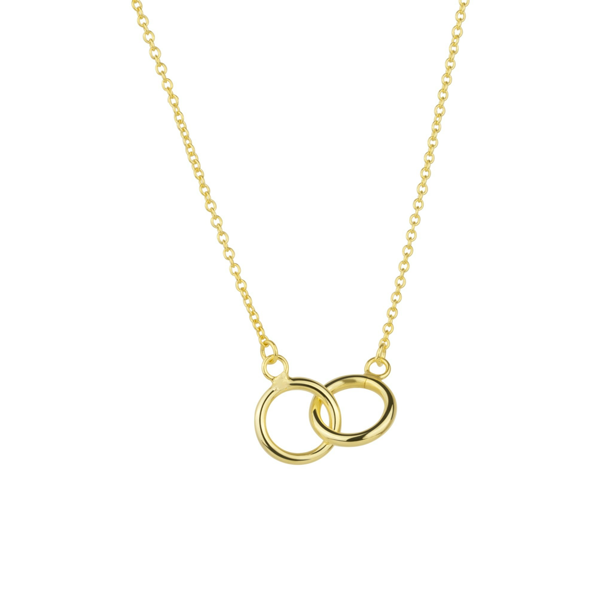 Spero London Silver/Gold Sterling Interlink Circles Necklace