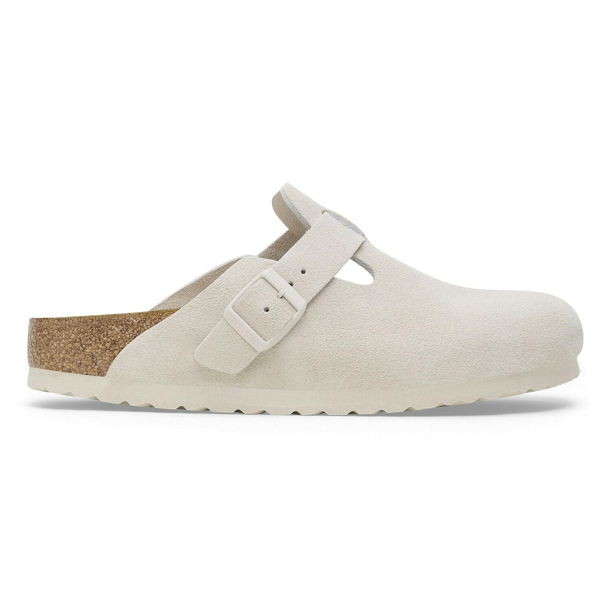 Birkenstock White Boston Suede Sandals - Antique - 41