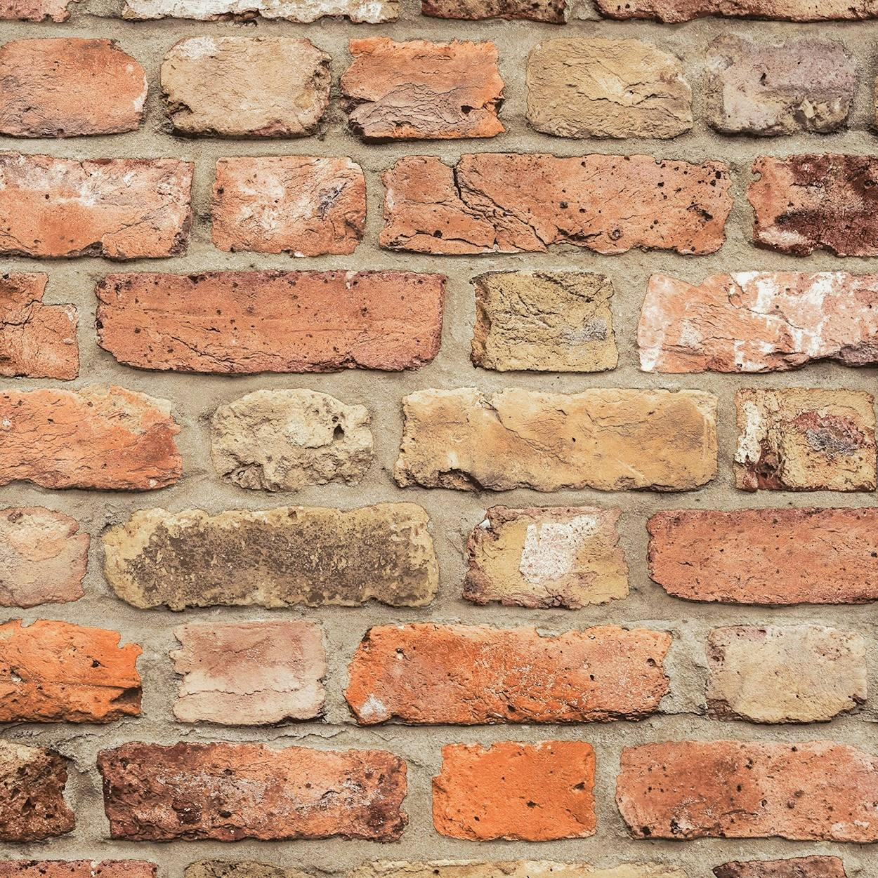 Rackhams Red Industrial Rustic Brick Textu Wallpaper, Terracotta