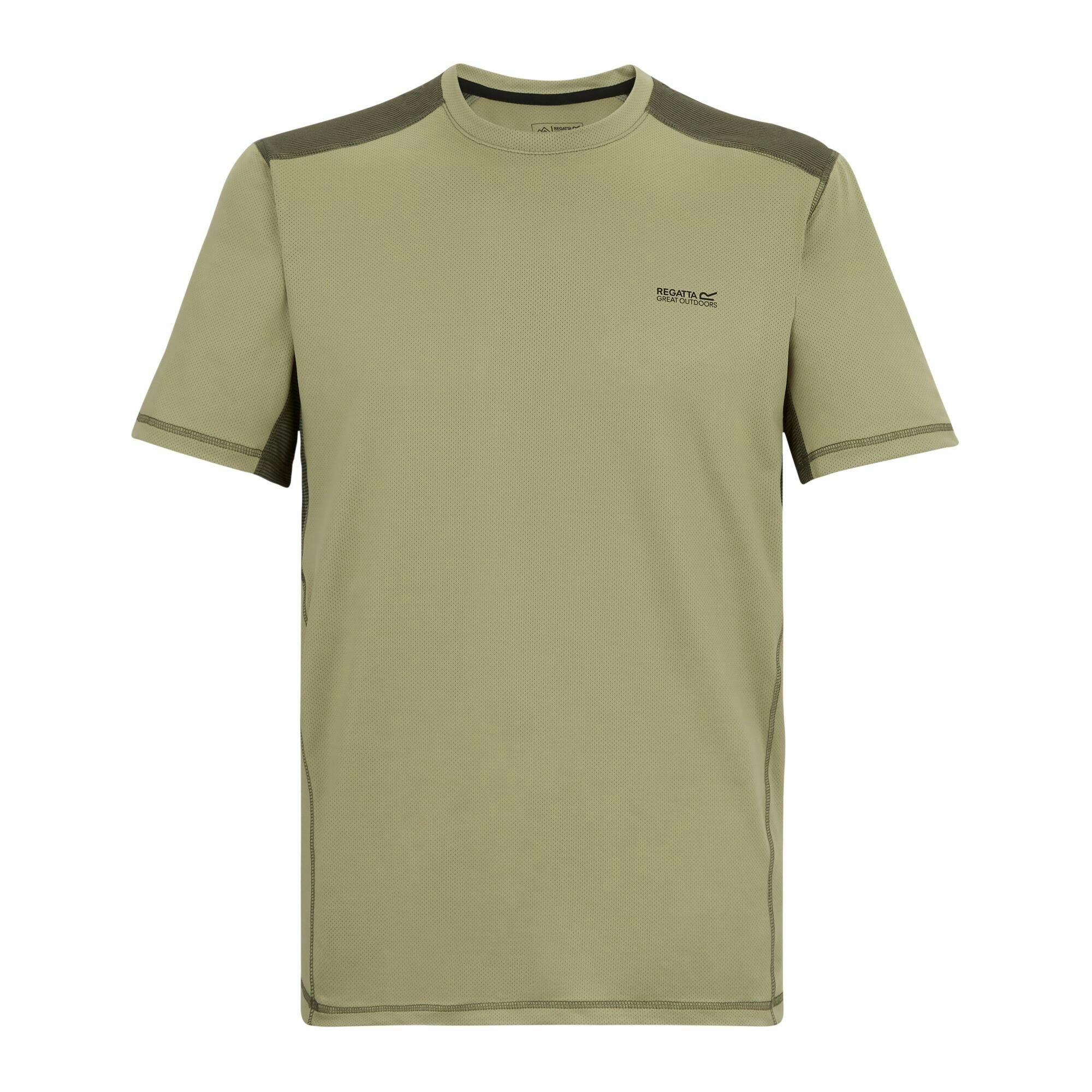 Regatta Men's Light/Dark Virda T-Shirt - Sage/ Khaki - Xxl - Sage/ Khaki - 65% Polyester/30% Recycled Polyester/5% Elastane