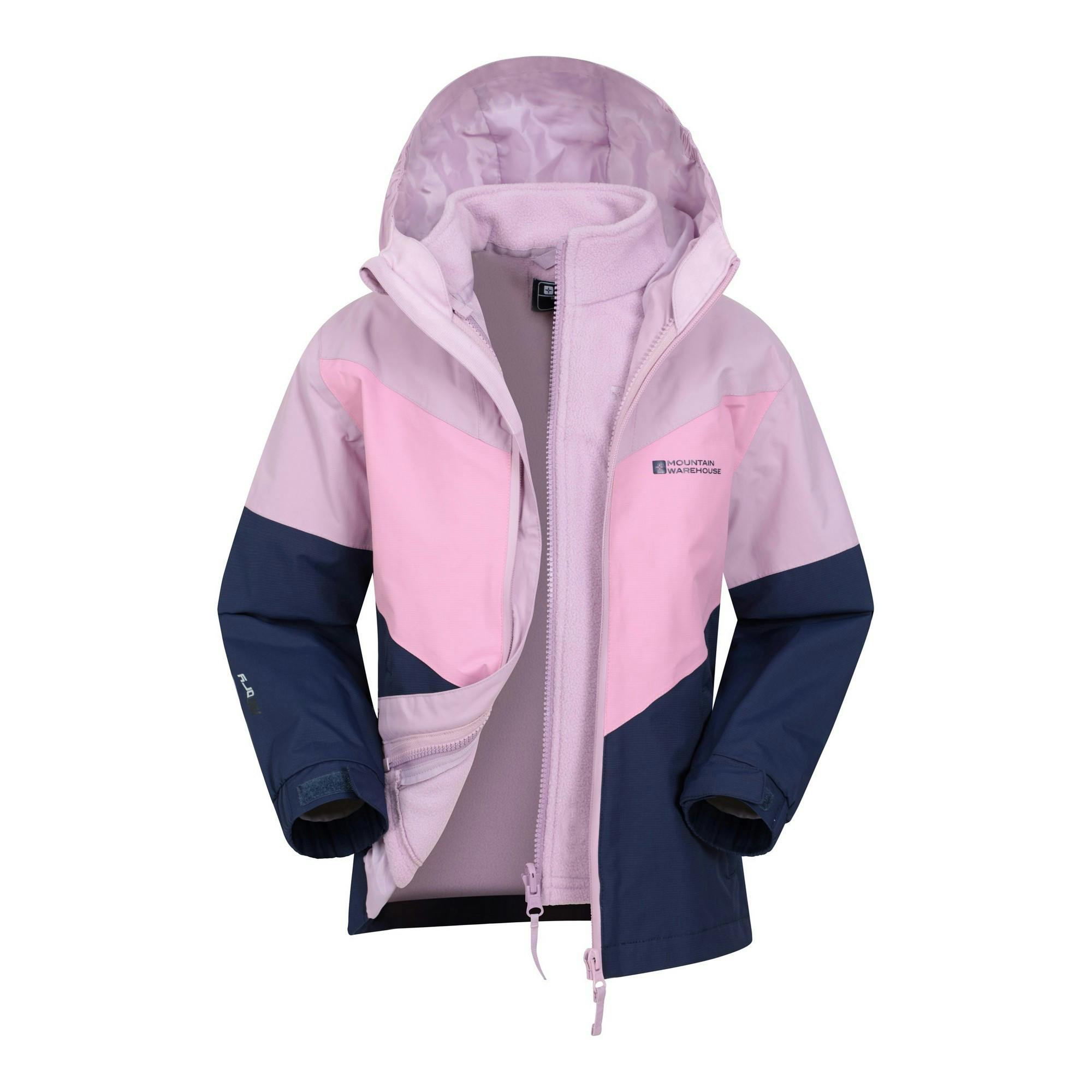 Mountain Warehouse Dark/Blue/Pink Childrens/Kids Lightning Ii 3 In 1 Waterproof Jacket - / - 13 Years - / - 100% Nylon