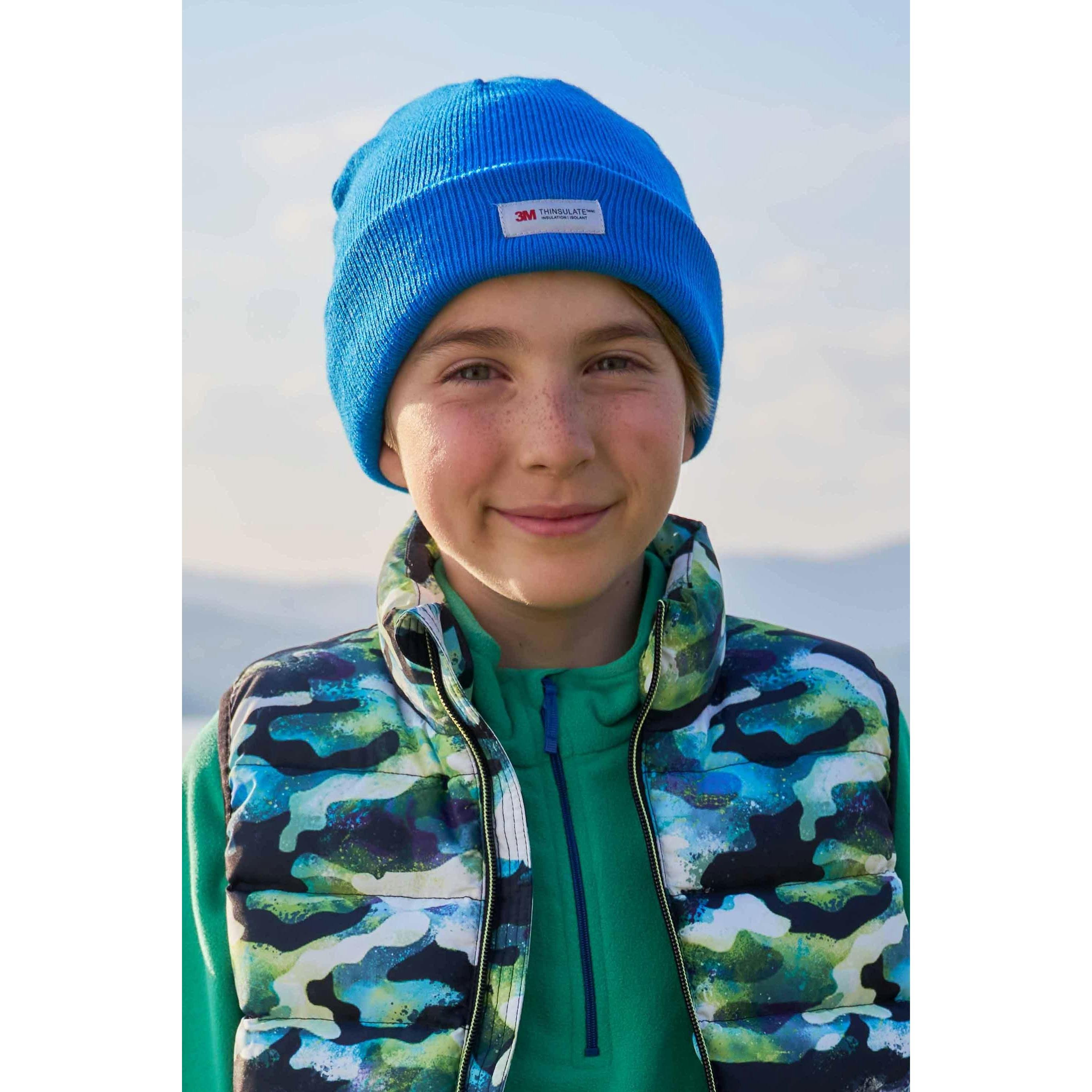 Mountain Warehouse Blue Kids Knitted Thinsulate Beanie - Bright - M - Bright - 100% Acrylic