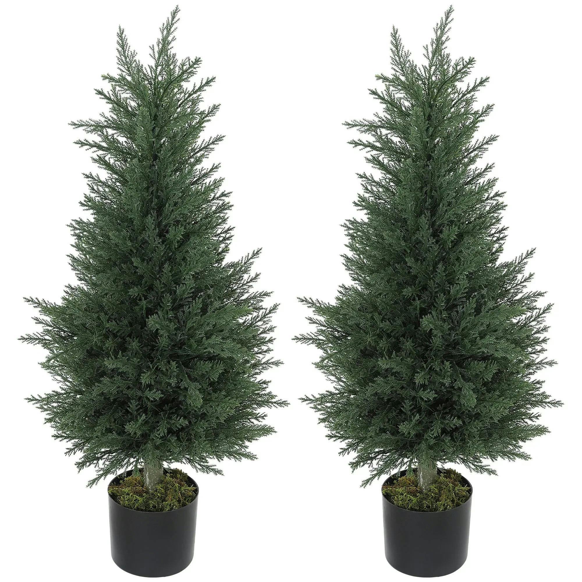 HOMCOM Set of 2 Decorative Artificial Plant, Fake Plants for Home Decor 90cm - Image 9