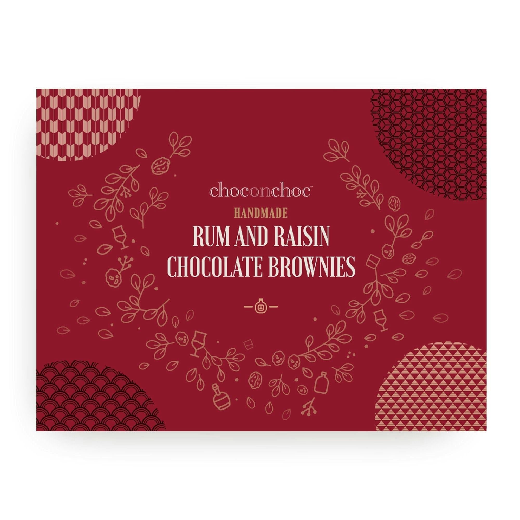 Choc On Choc Dark/Cream Rum And Raisin Chocolate Brownies