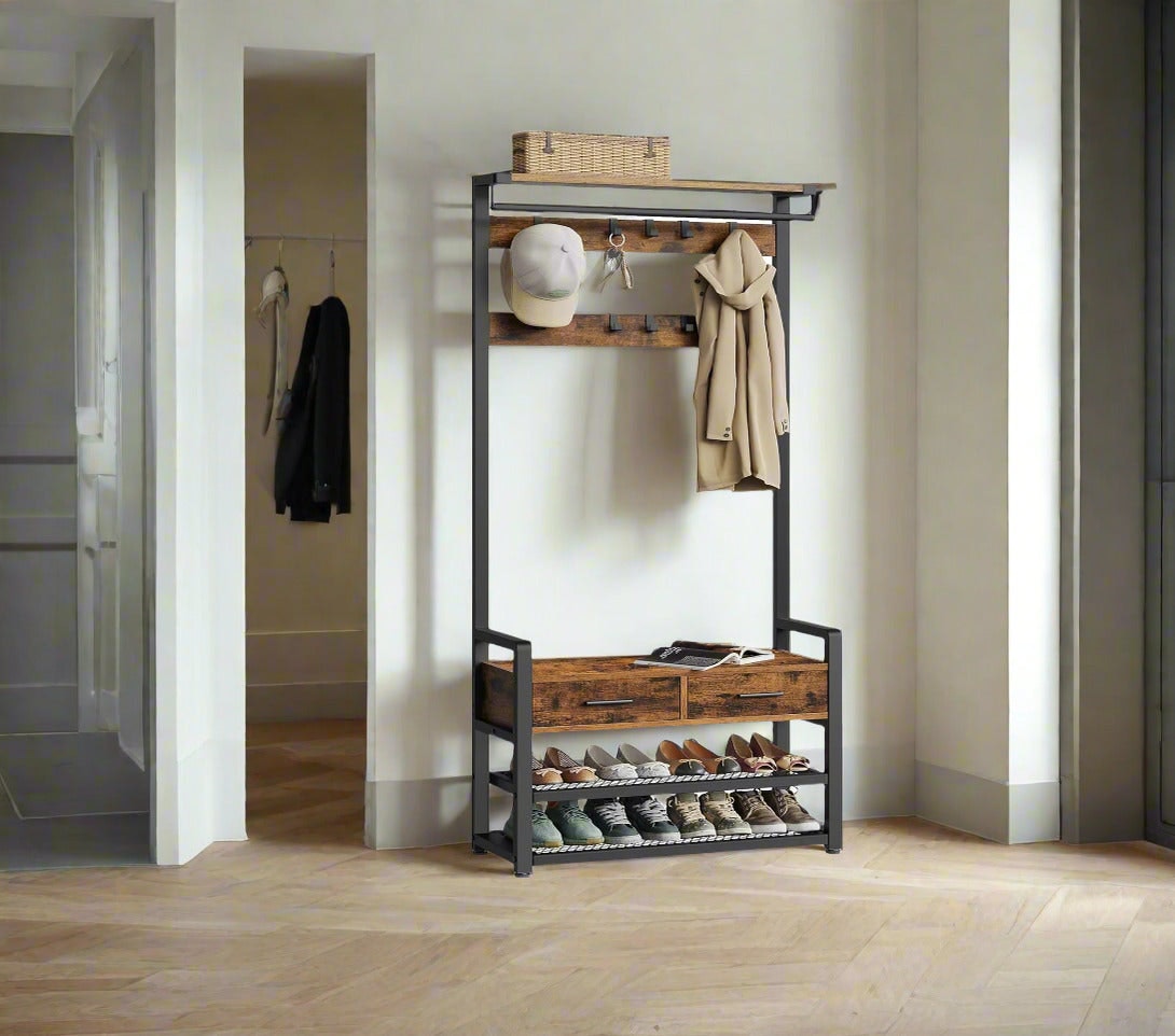 Rackhams Entryway Hall Tree With Shoe Bench And Storage
