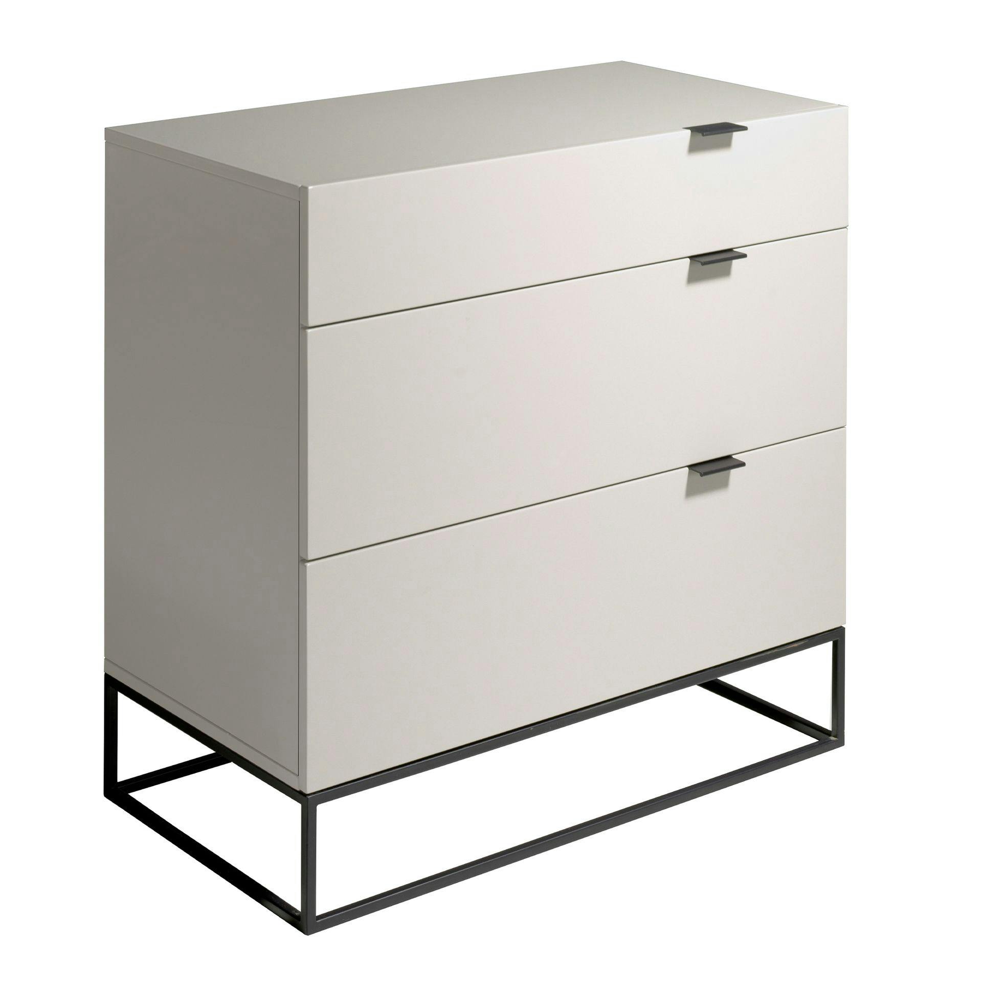 Angel Cerdá Grey/Black Chest Of Drawers Wood And Steel 7020