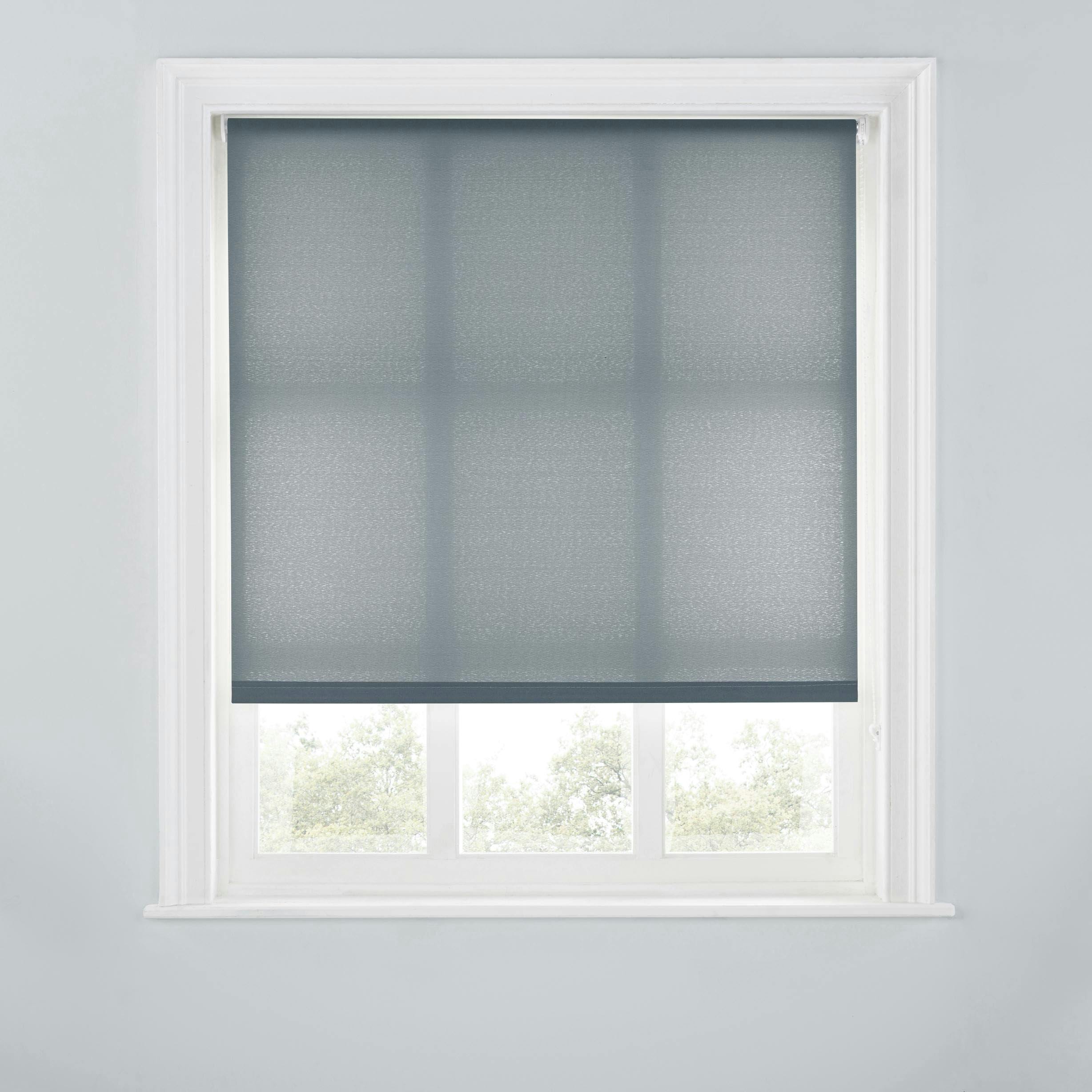 A.unique Home Light Trimmable Day Roller Blind - 4Ft - Charcoal - 120Cm(W) X 170Cm(L)