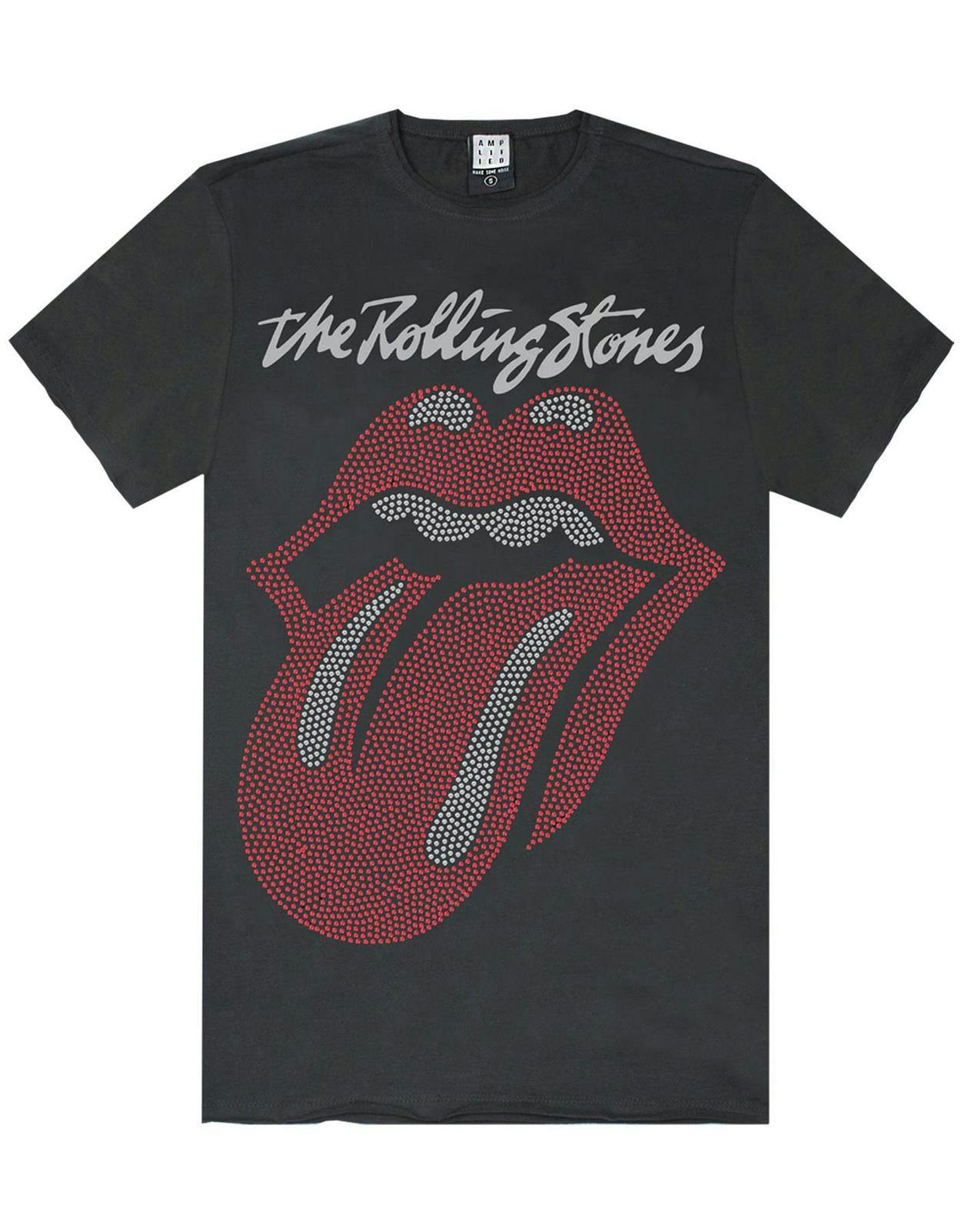 Vanilla Underground Men's Grey Amplified Clothing Rolling Stones Short Sleeved T-Shirt - Small