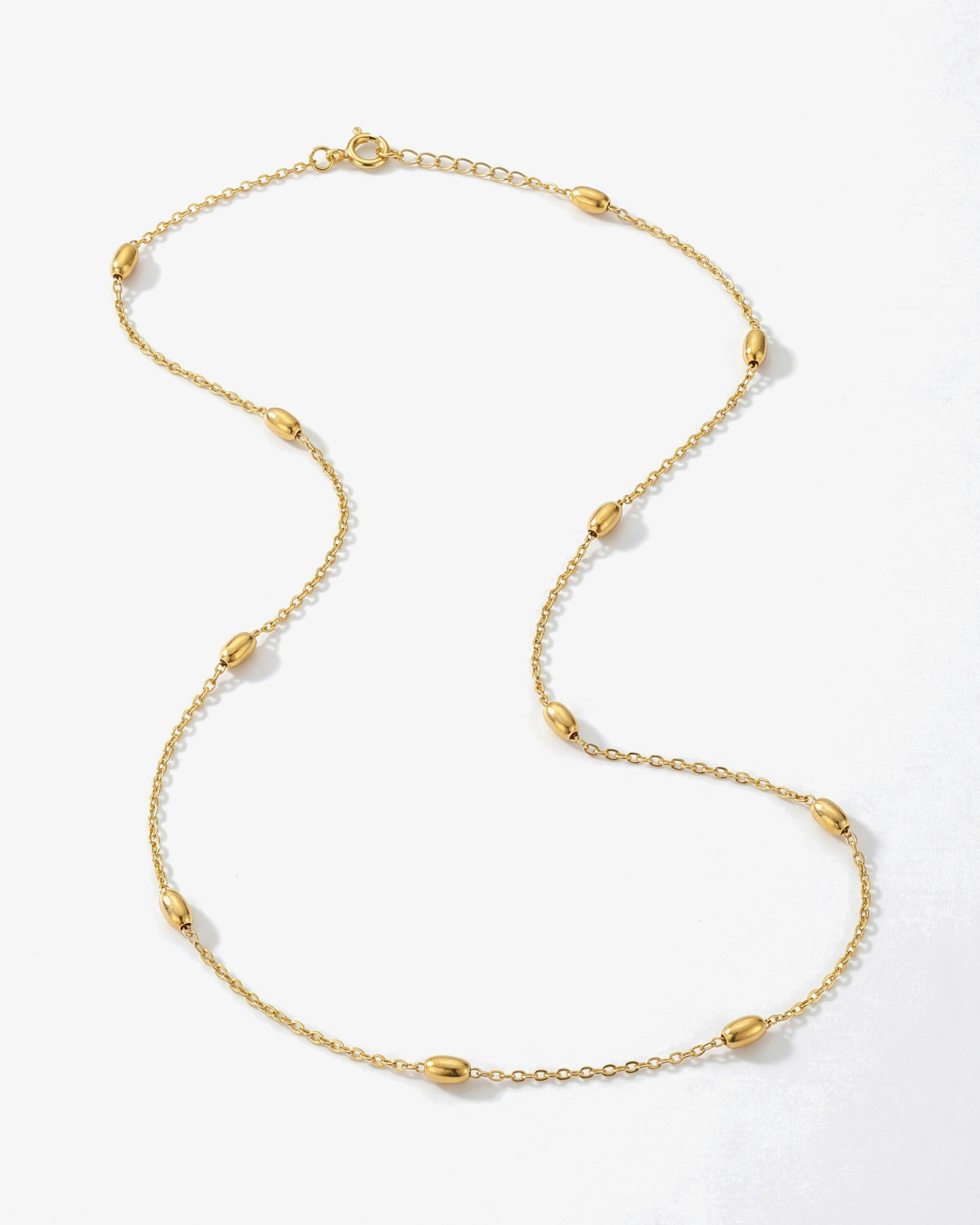 Elk & Bloom Gold Dainty 14K Beaded Choker Necklace - Yes Please