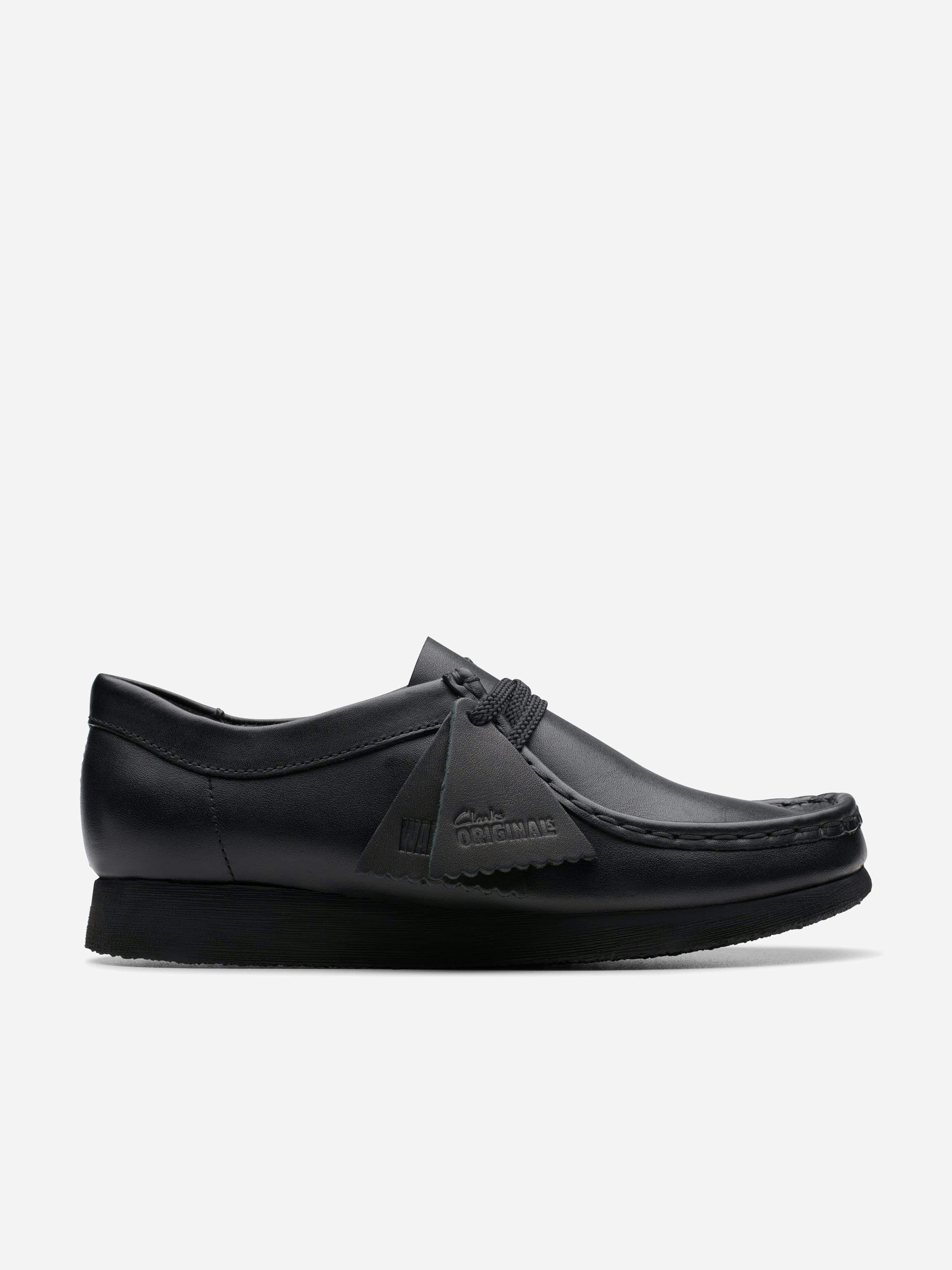 Clarks Black Kids Leather Wallabee Shoes In - Eu 32.5 Uk 13.5