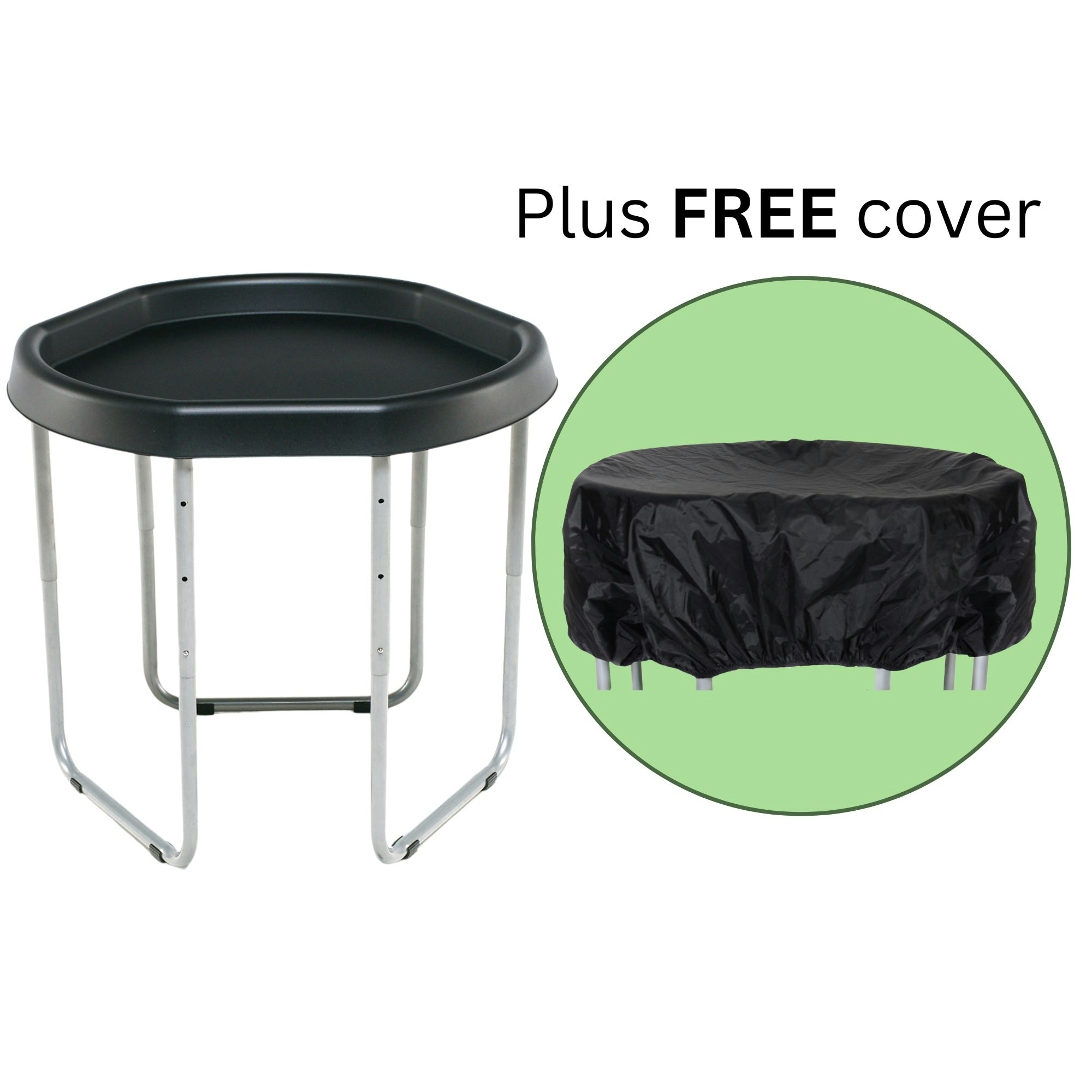Kub Black Hexacle 73Cm Tuff Tray, Stand & Cover - Bundle Pack - 6 Colour Options