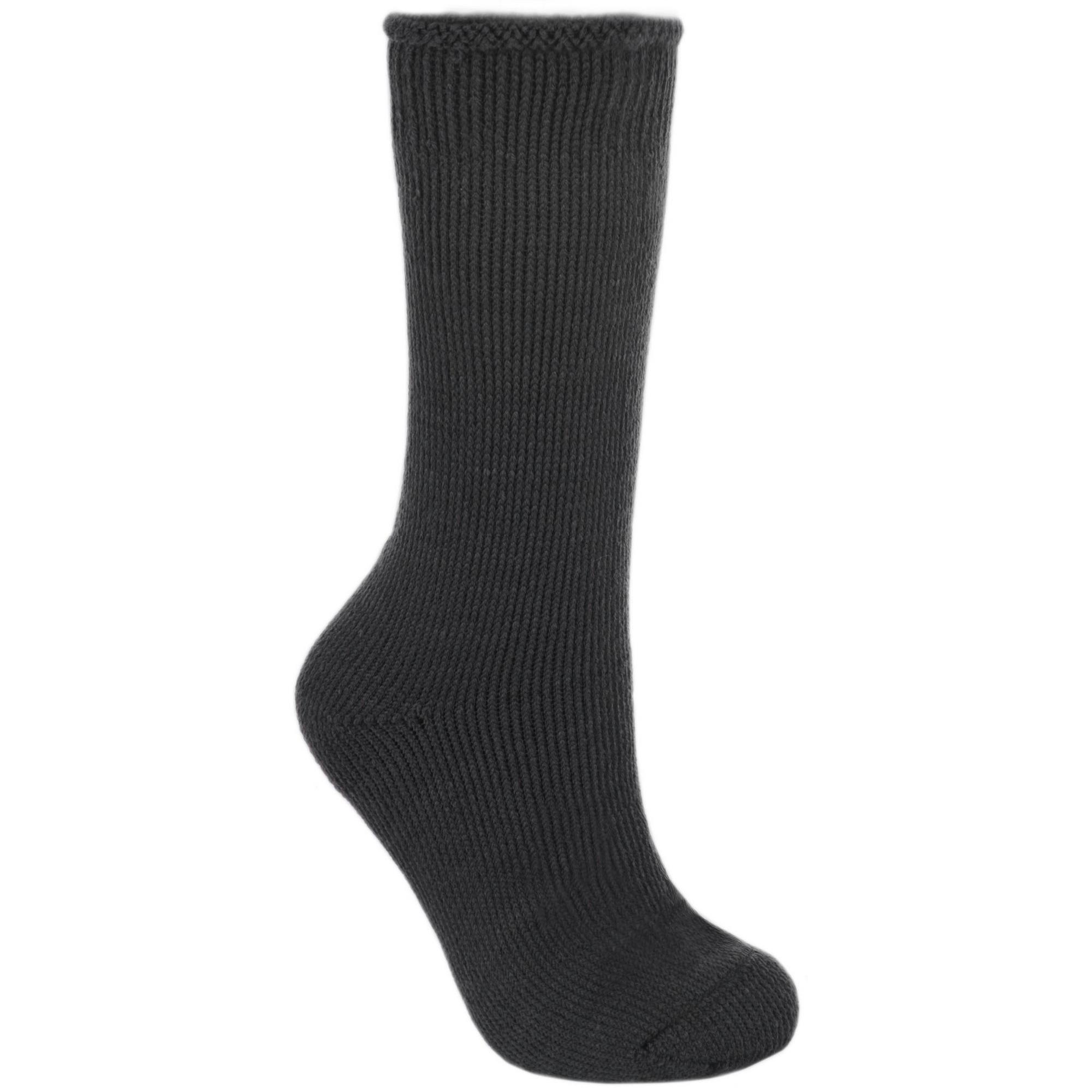 Trespass Men's Black Togged Thermal Ski Socks - 4/7 Uk - 91% Acrylic/5% Nylon/3% Polyester/1% Elastane