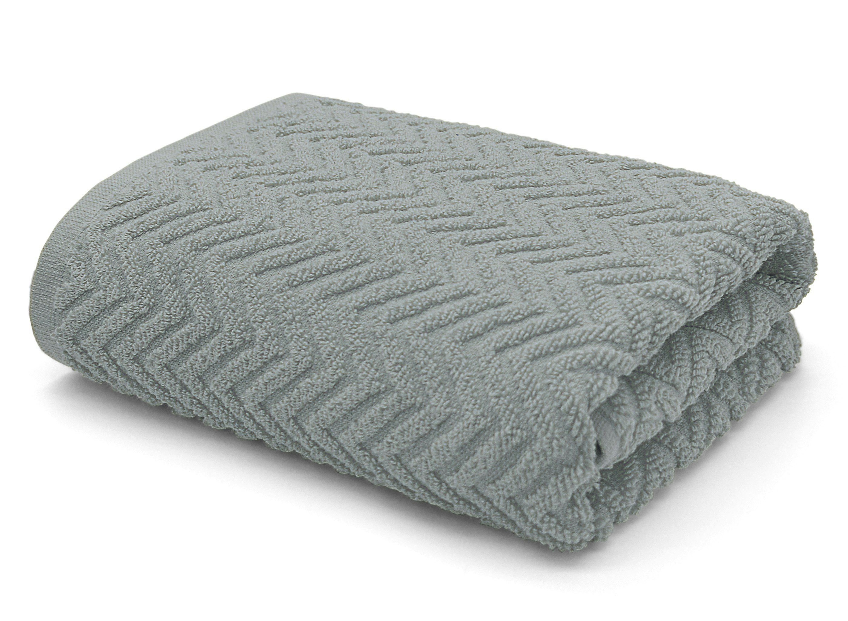 Rackhams Silver 100% Cotton Chevron Towels - Bath Towel