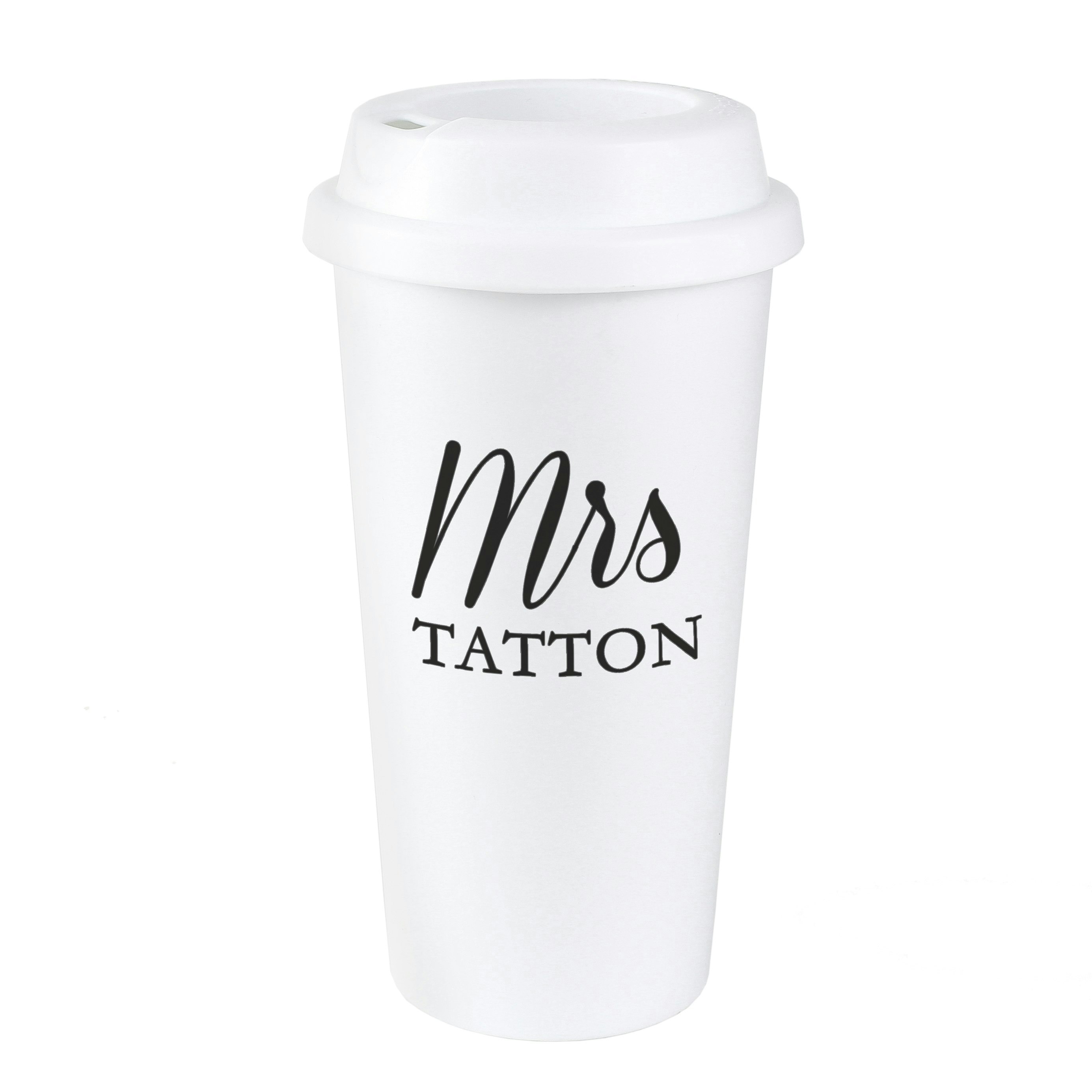 Rackhams Personalised Free Text Insulated Reusable Eco Travel Cup