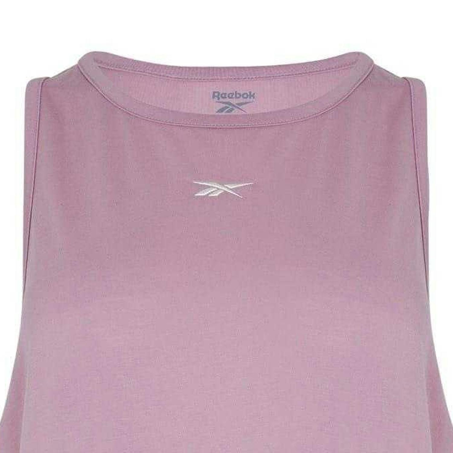 Reebok Women's Pink Smooth Crew Neck Sleeveless Maternity Tank Top - Xxs - 65% Recycled Polyester/35% Viscose