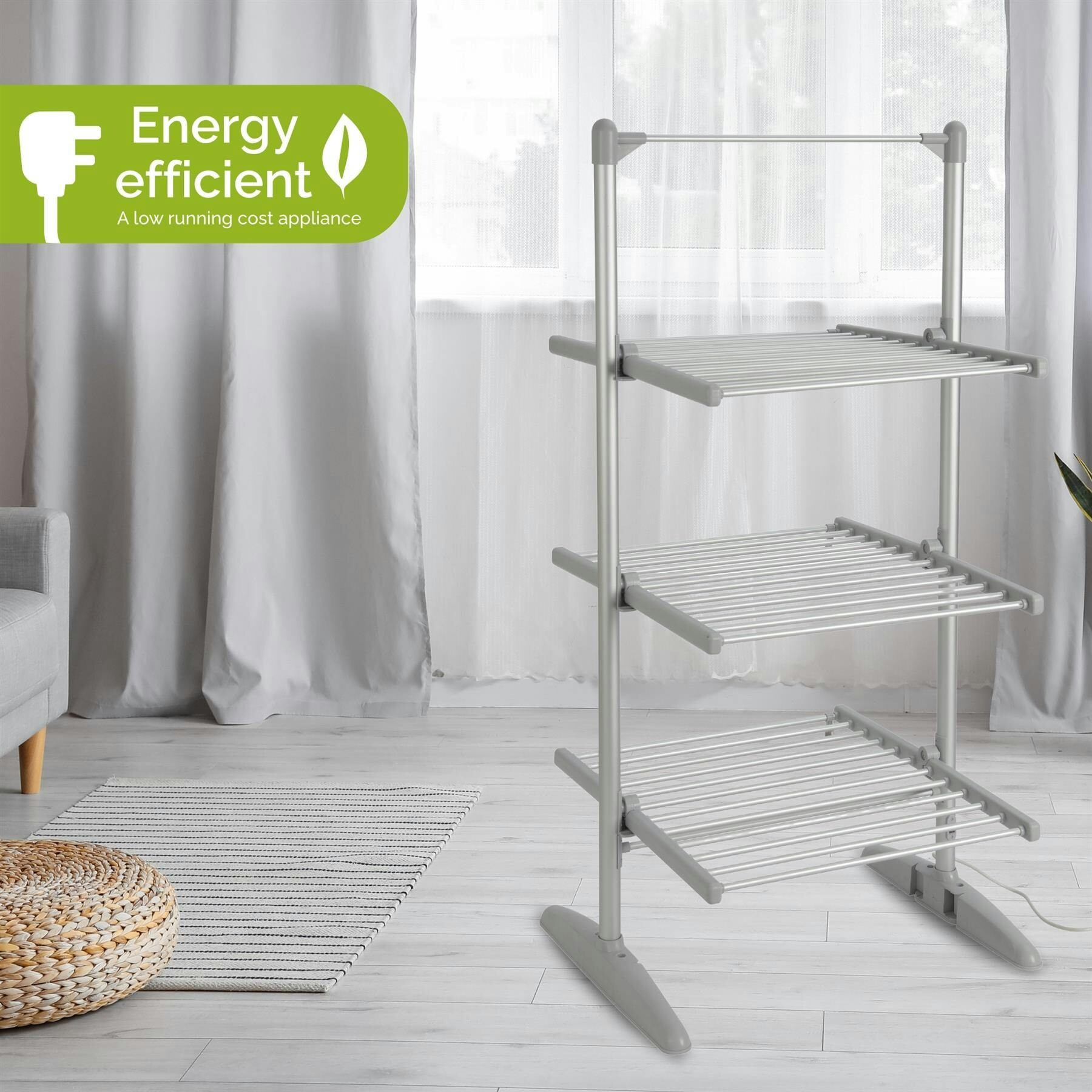 Rackhams Heated 3 Tier Clothes Airer