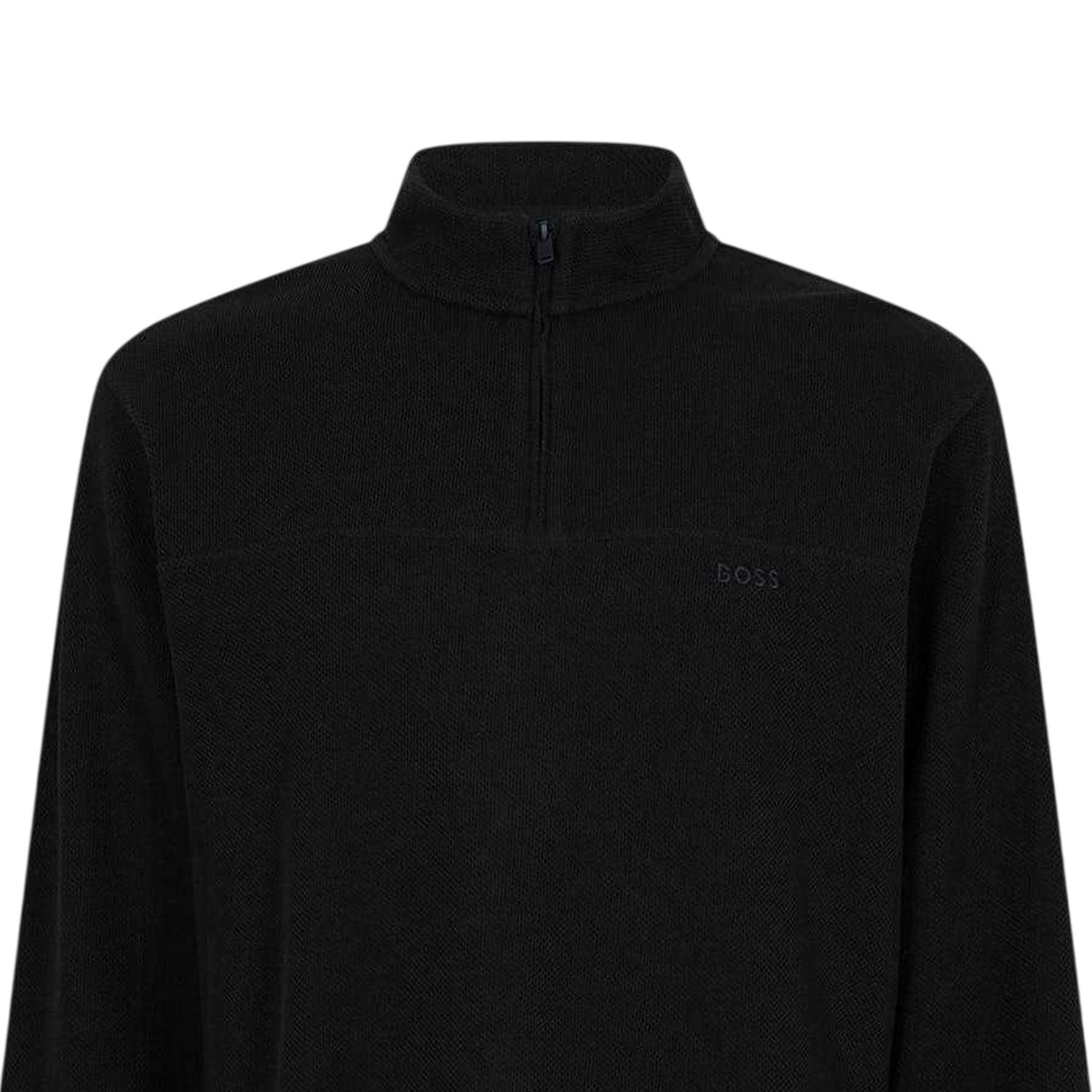 Boss Men's Black Funnel Neck Sweatshirt - Xl - 100% Cotton