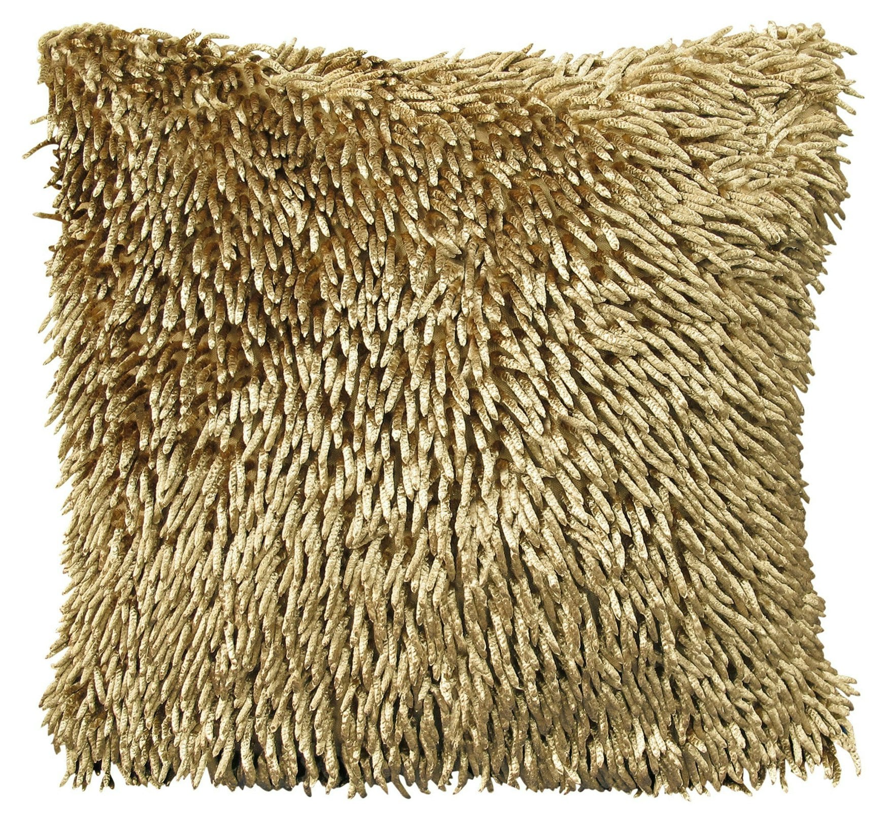 Rackhams Shaggy Chenille Cushion - 43Cm X 43Cm - Ochre