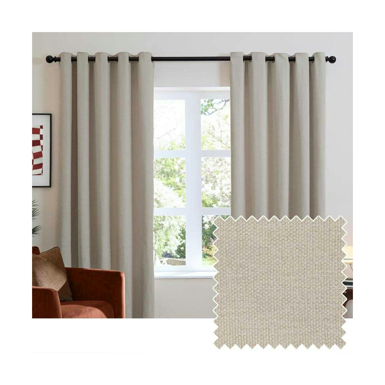 Rackhams Light Chenille Blackout Curtains - Natural - 117Cm X 137Cm - Natural - 100% Polyester