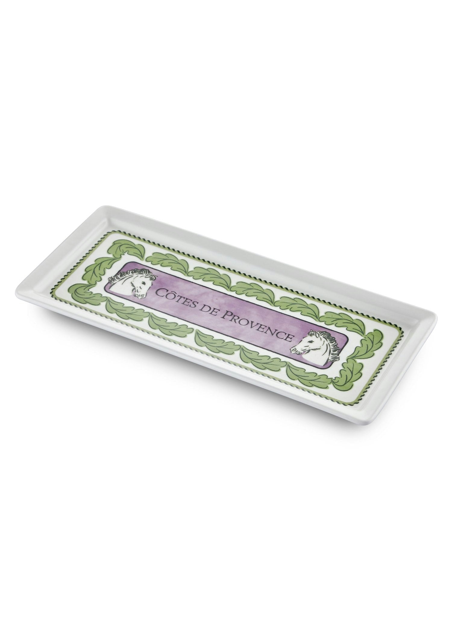 Rozi Green/Purple Provence Collection Rectangular Serving Platter – 35 X 16 Cm