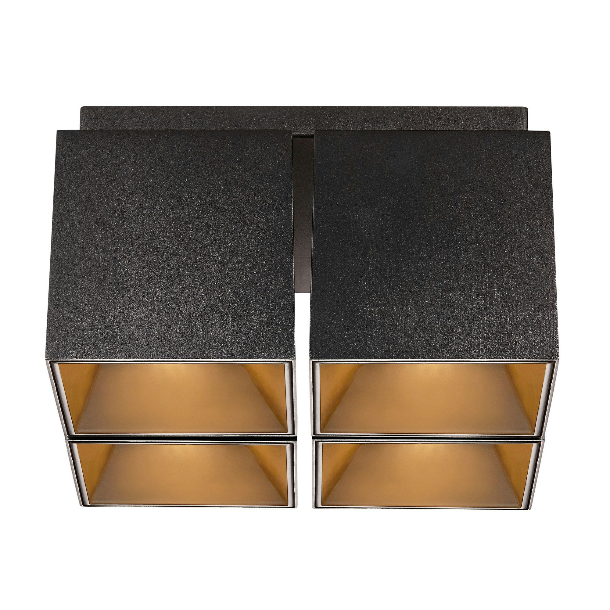Rackhams Black Ethan 4-Spot | Surface Downlight | Matt - Aluminium - 1
