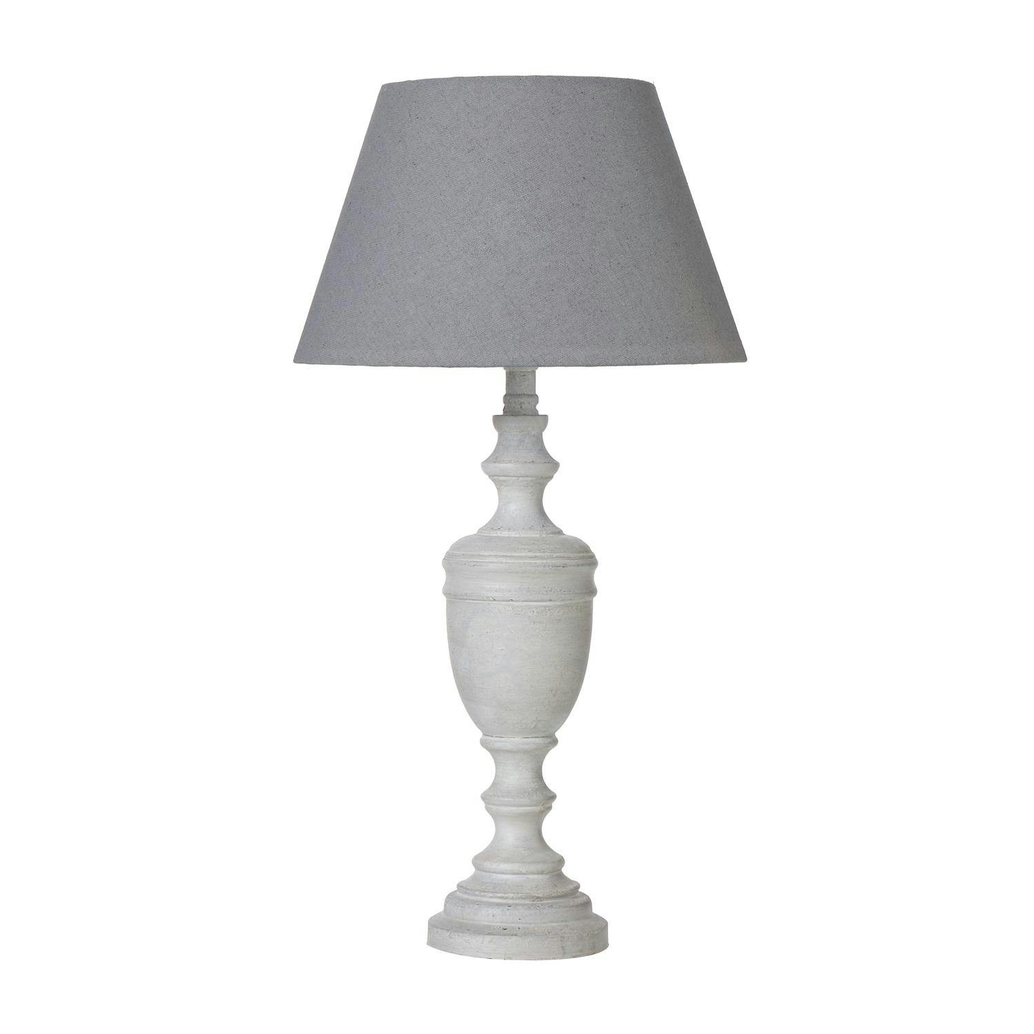 Rackhams Grey Lentia Urn Linen Table Lamp (Uk Plug) - One Size - 100% Mixed
