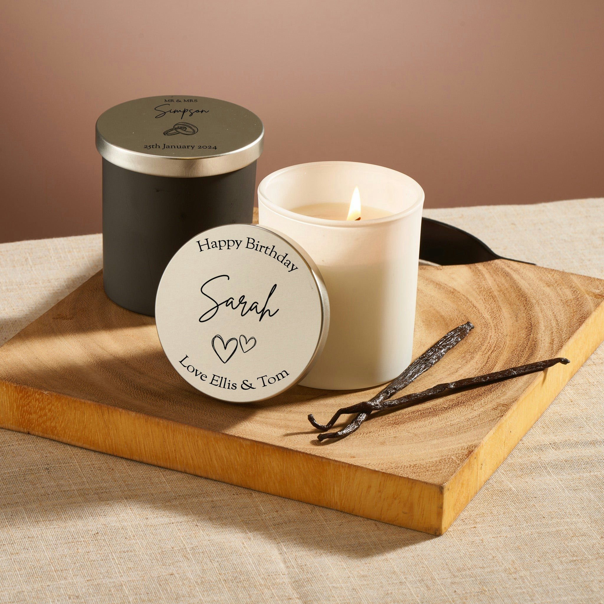 Rackhams White Personalised Candle - Vanilla Scented - Jar - No
