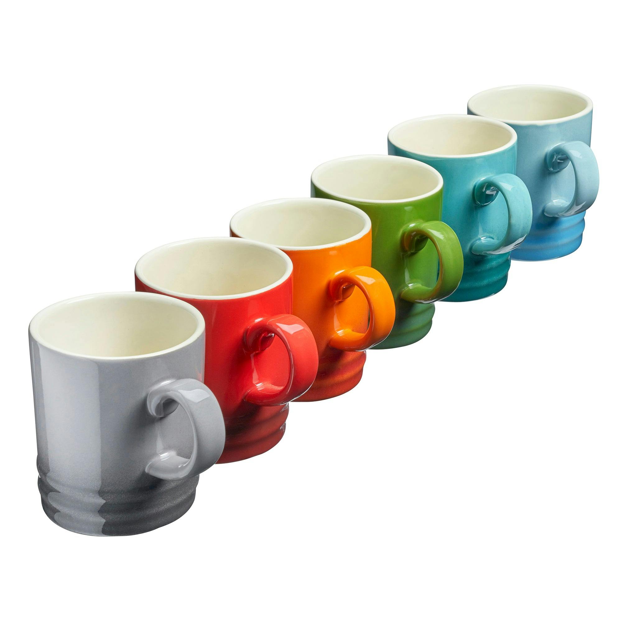 Rackhams Cream 6 Piece Mug Set | 350Ml | Multi-Colour