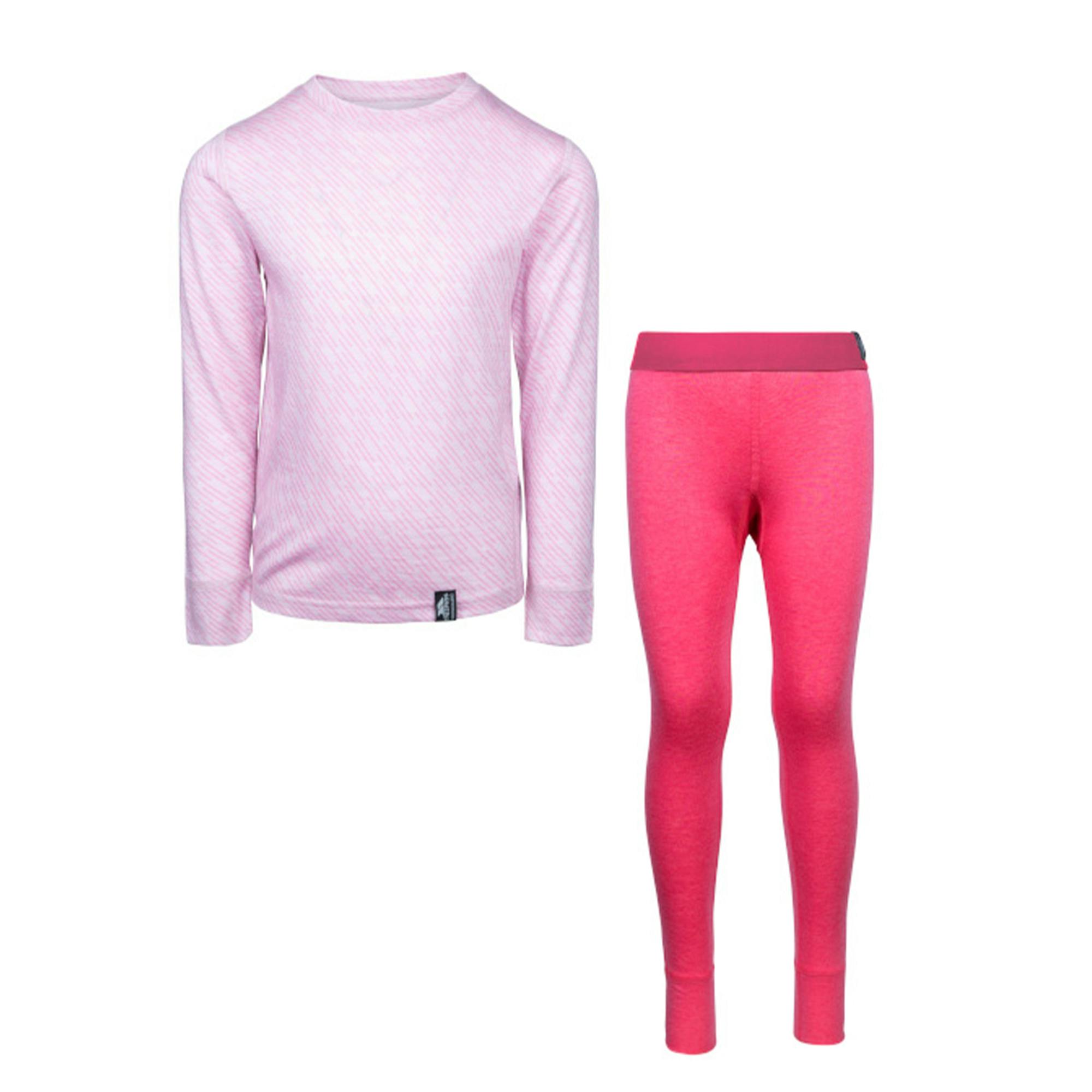 Trespass Childrens/Kids Alec Base Layer Set - Rose - 7-8 Years - Rose - 50% Merino Wool/50% Acrylic