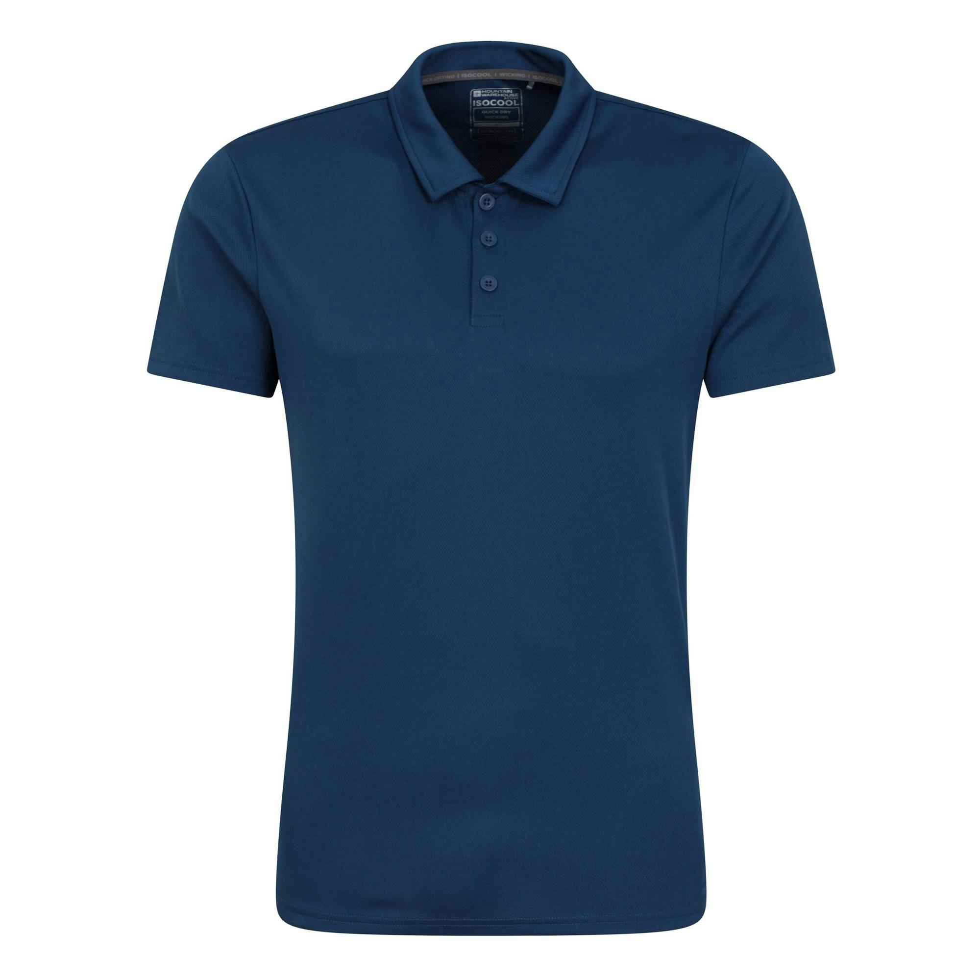 Mountain Warehouse Men's Dark/Blue Endurance Isocool Polo Shirt - Xs - 100% Polyester