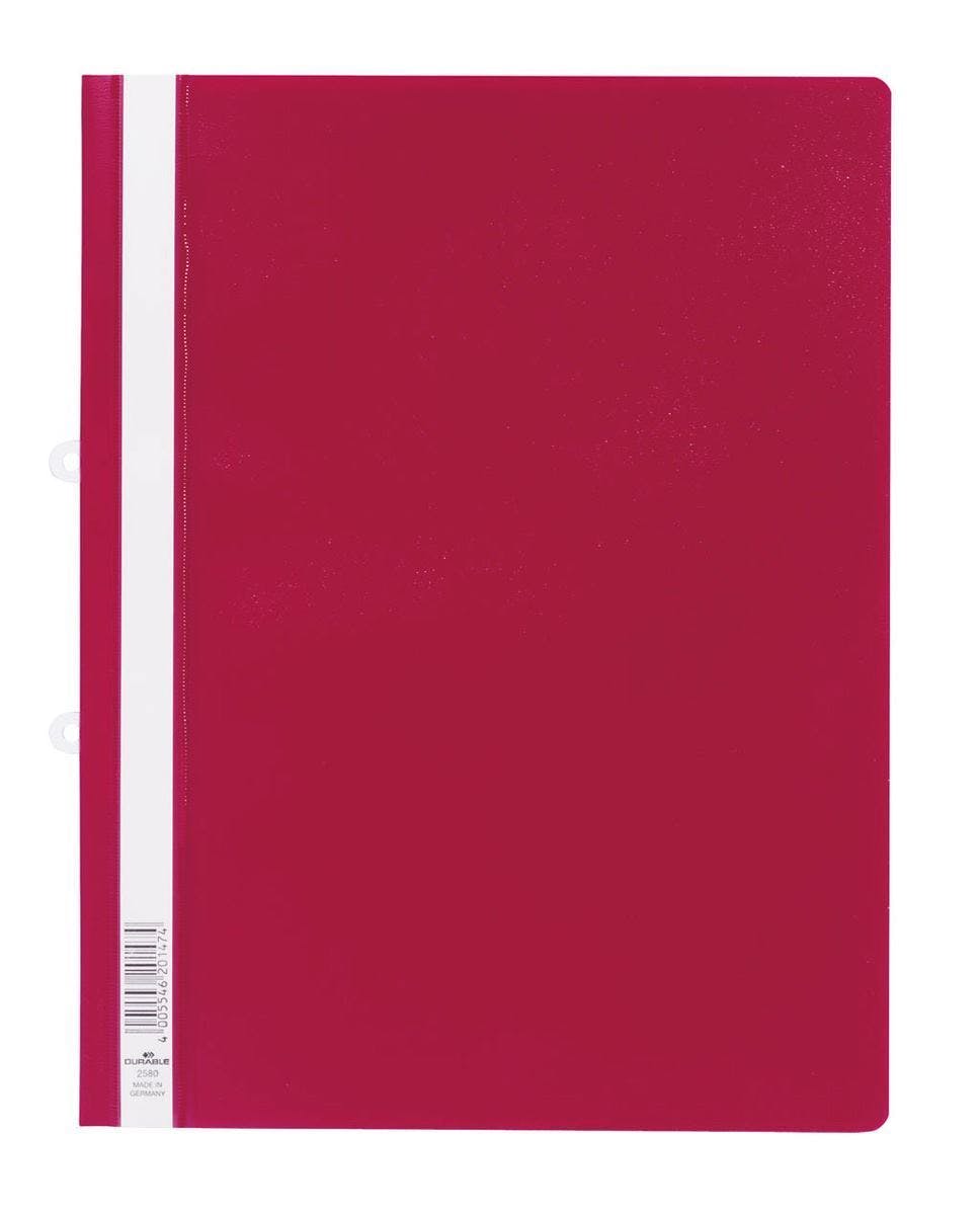 Rackhams Red Clear View Project Folder Report File + Filing Strip | 25 Pack | A4+