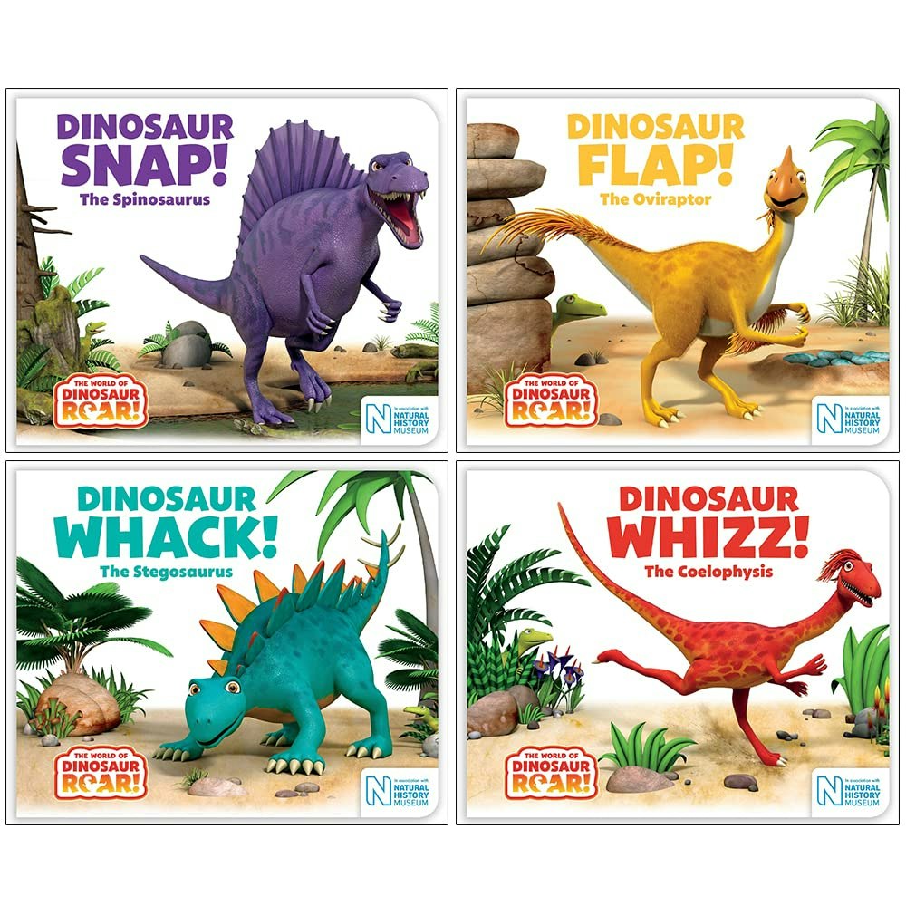 Macmillan The World Of Dinosaur Roar 5-8 Set Dinosaur Snap, Dinosaur Flap, Dinosaur Whack & Dinosaur Whizz