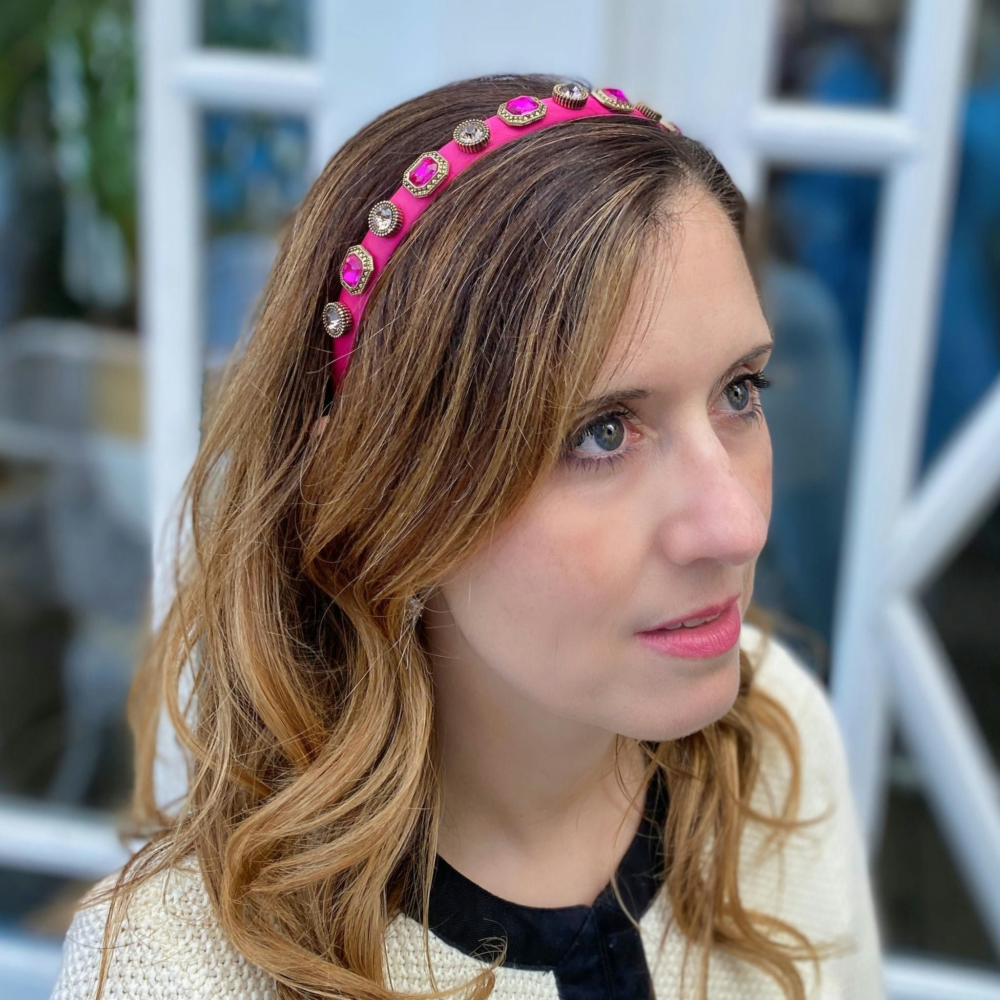 Queenmee Accessories Pink Headband Hot Hair Band Vintage Headband Fuscia
