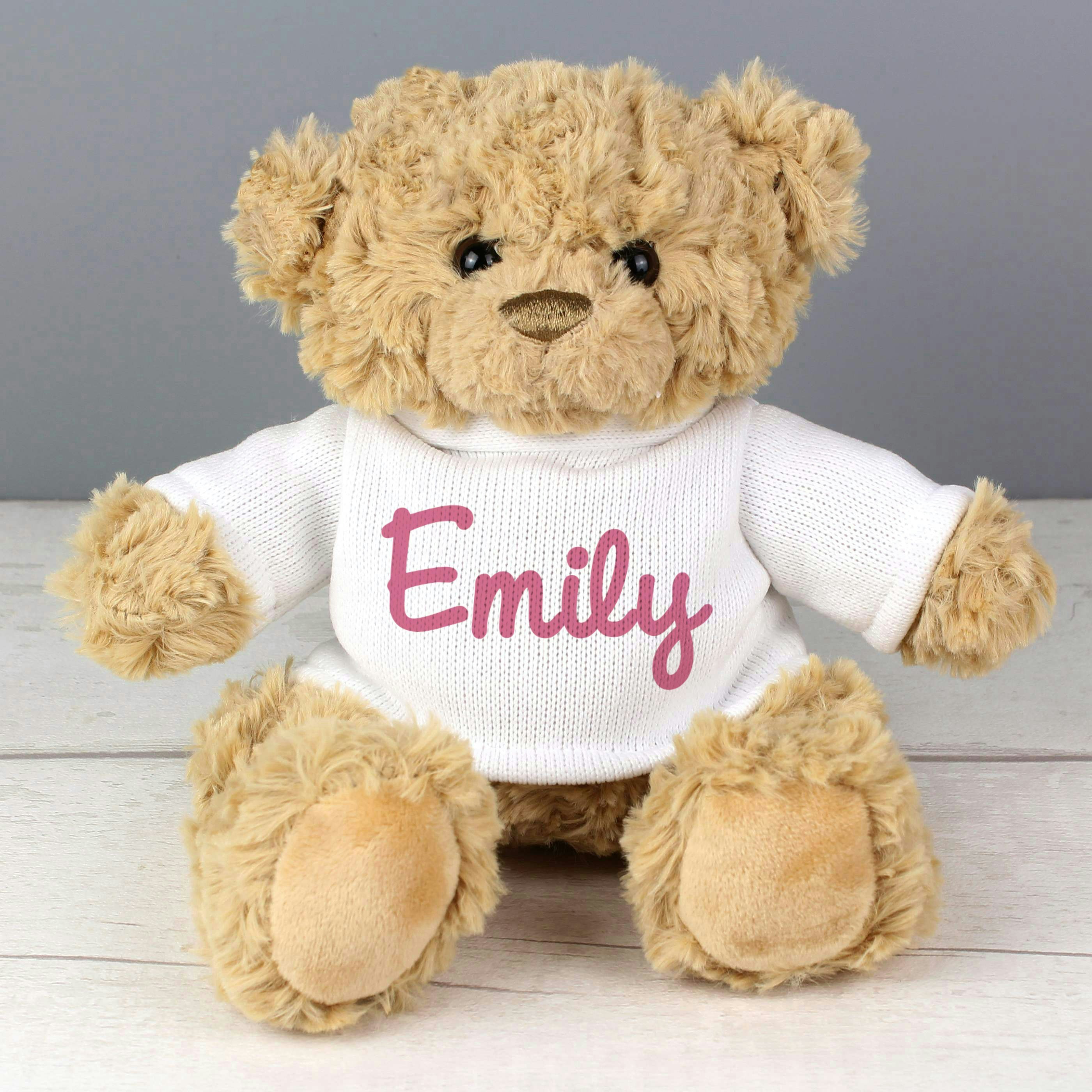 Personalised Memento Company Pink Personalised Name Only Teddy Bear