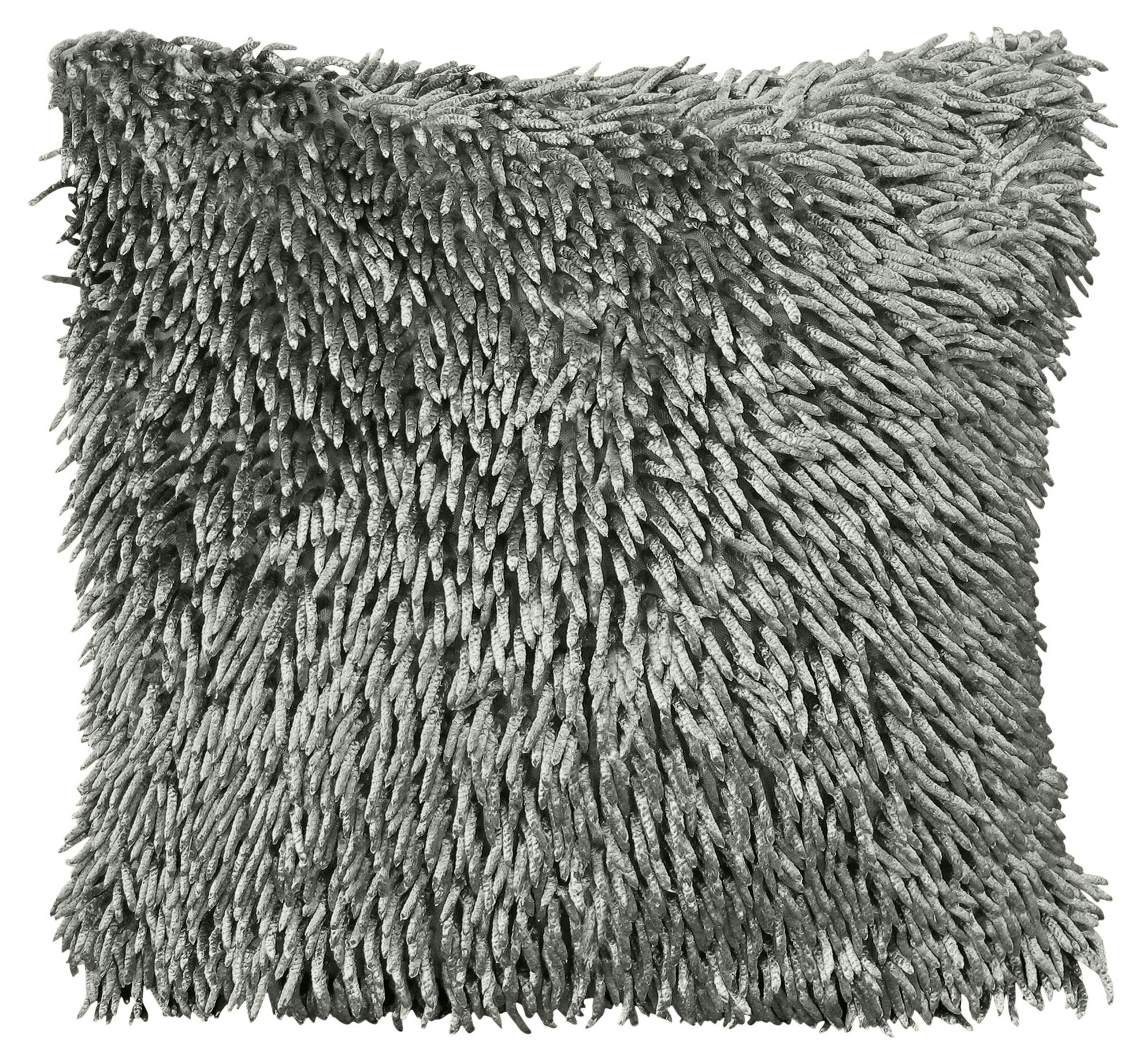 Rackhams Shaggy Chenille Cushion - 43Cm X 43Cm - Charcoal