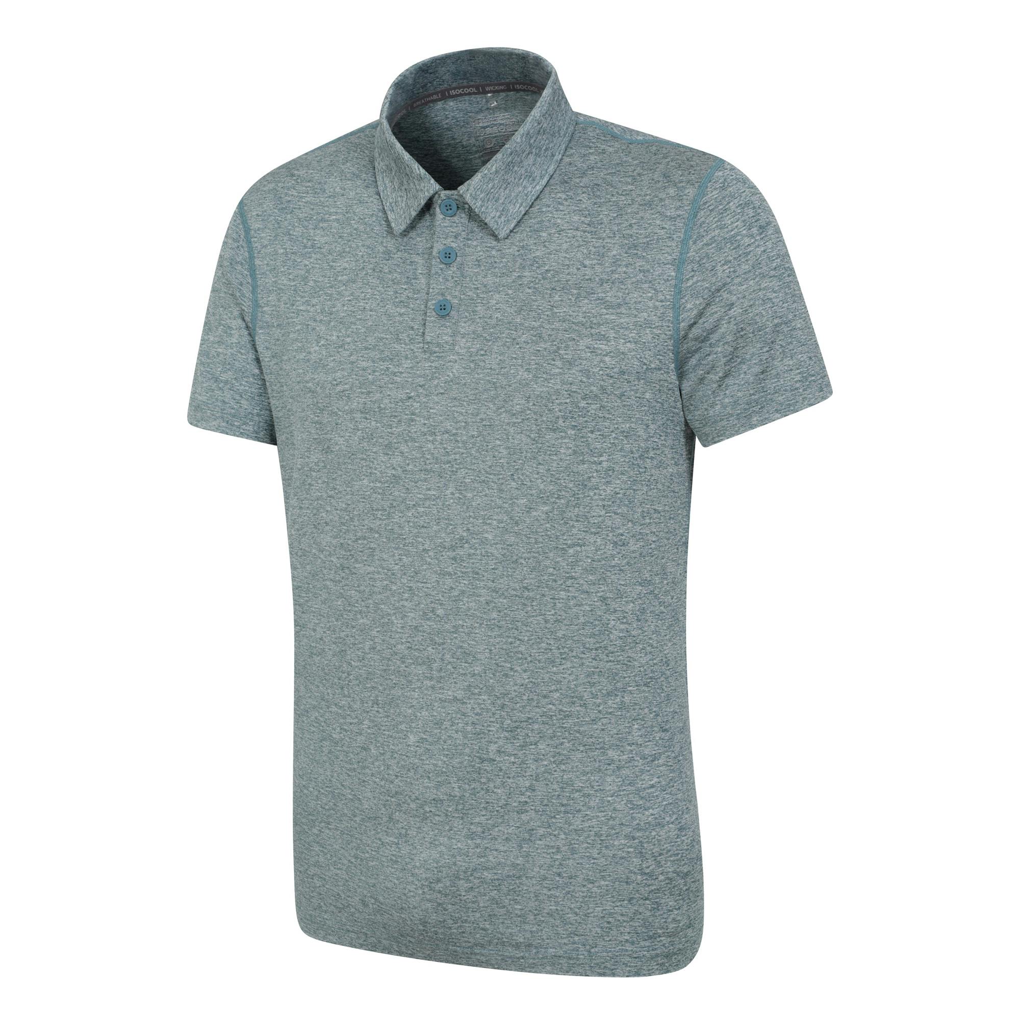 Mountain Warehouse Men's Dark/Grey Deuce Isocool Polo Shirt - Xxl - 92% Polyester/8% Elastane
