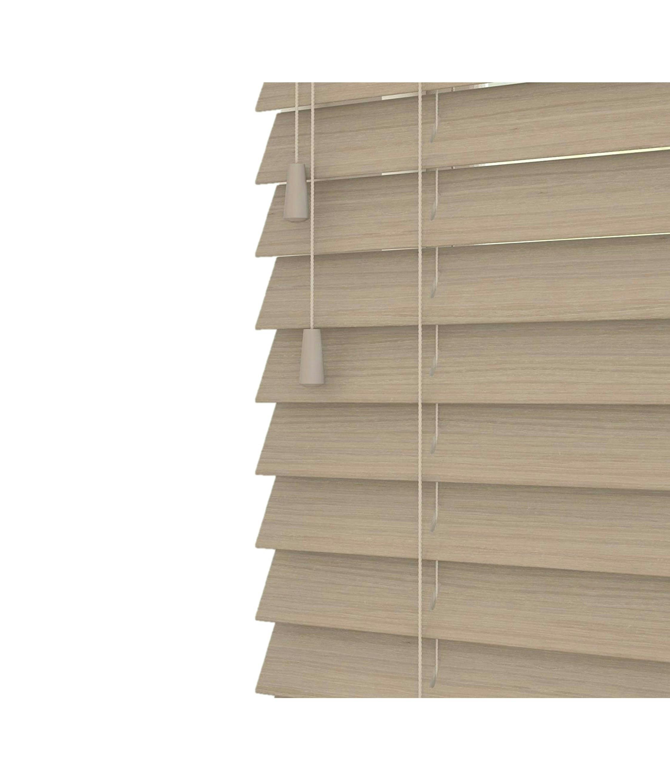 Newedgeblinds Northern Oak Wooden Venetian Blinds With Strings (130Cm Drop) - 105Cm