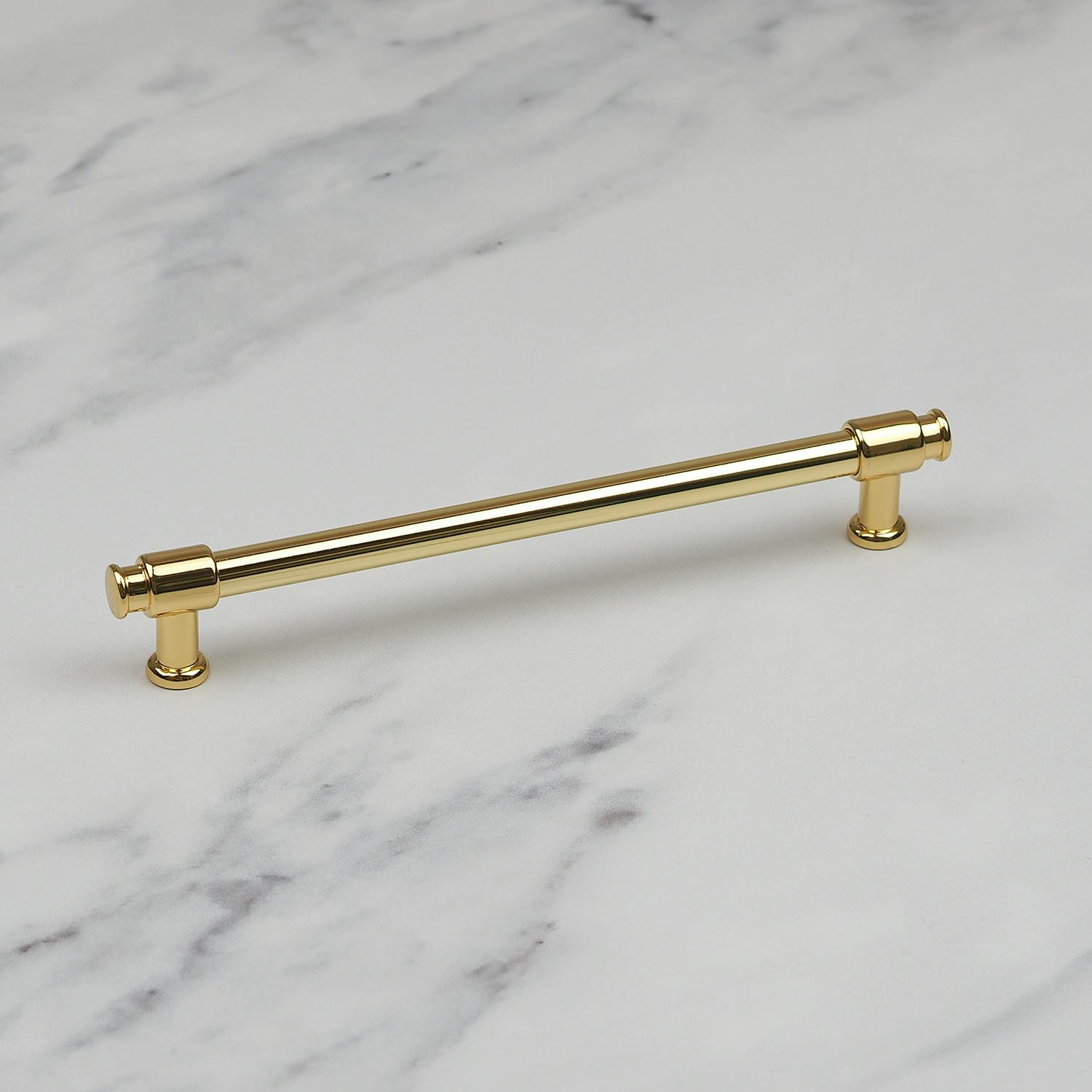 Rackhams Gold Polished Brass Clasp Detail T-Bar Handles - 160Mm Handle