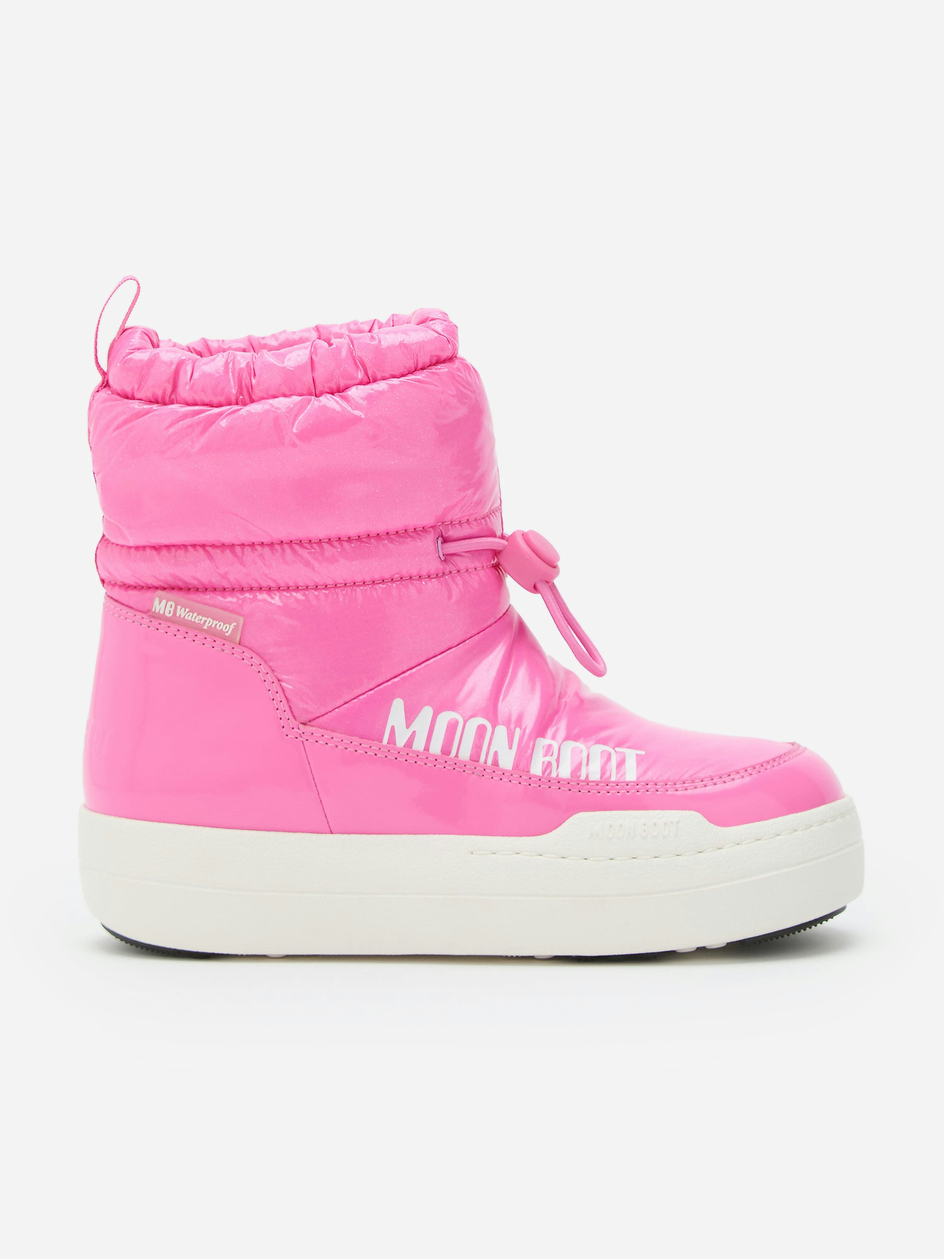 Moon Boot Girls Pink Jr Park Tube Mid Glitter Wp Boots In - Eu 27 Uk 9