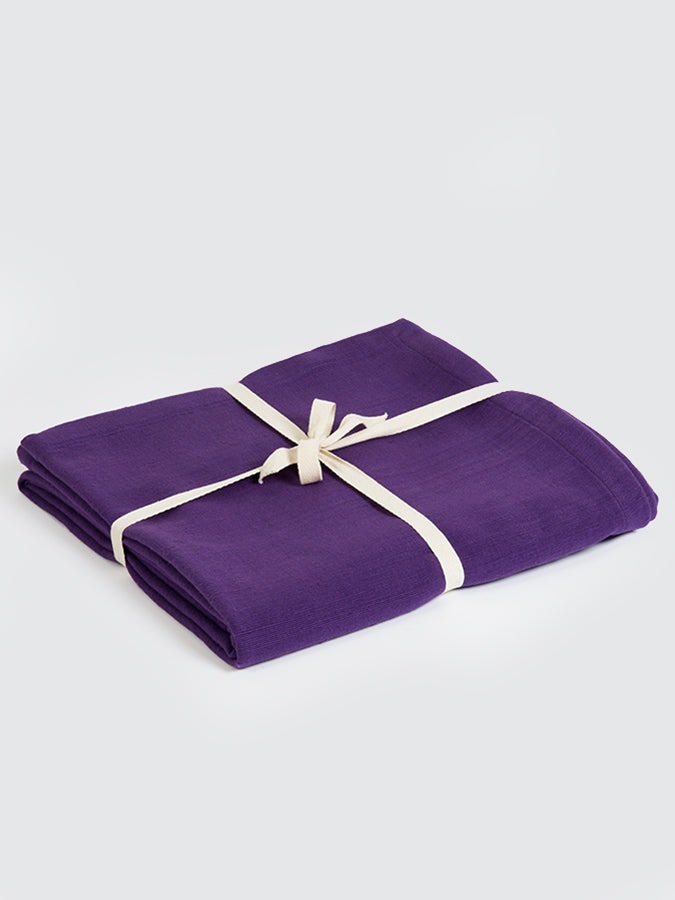 Rackhams Purple Gots Organic Cotton Yoga Blanket