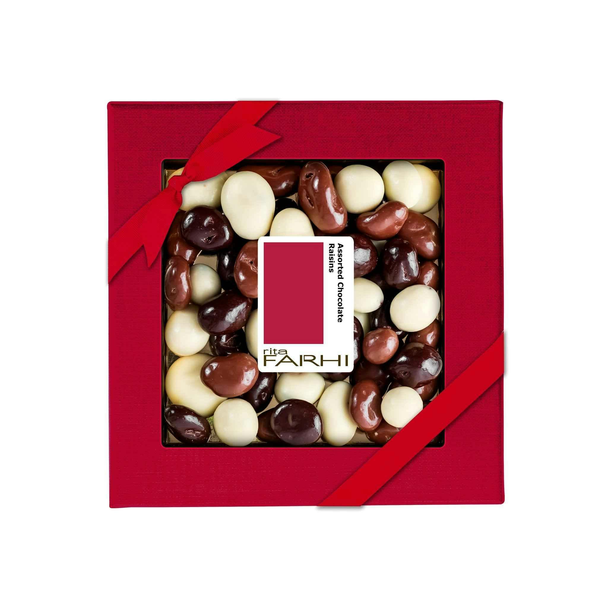 Rita Farhi Dark/White Assorted Chocolate Coated Jumbo Raisins, Palm Oil Free, 250G
