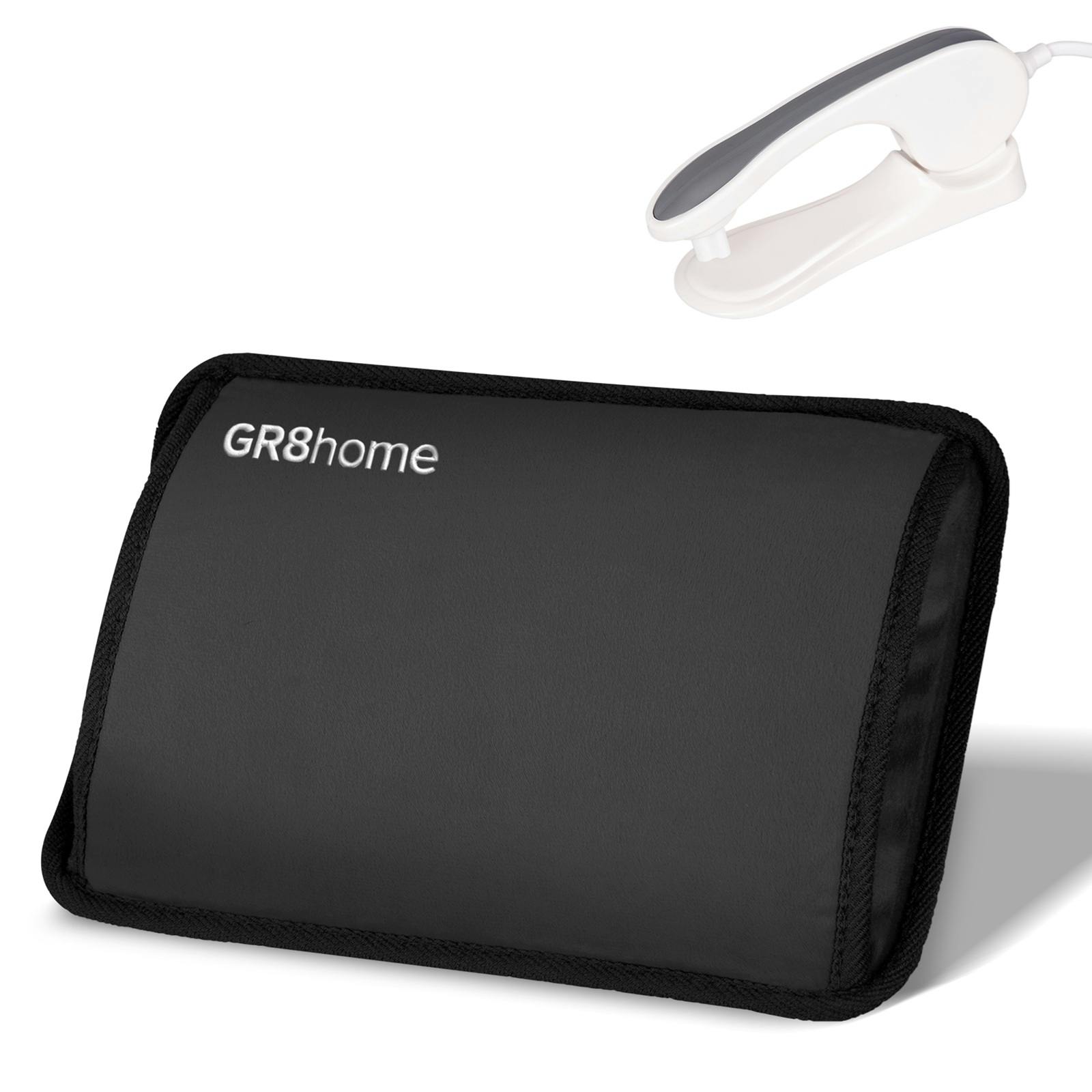 Rackhams Black Rechargeable Electric Hot Water Bottle Plush Hand Pouch Warmer Heat Pad 1L