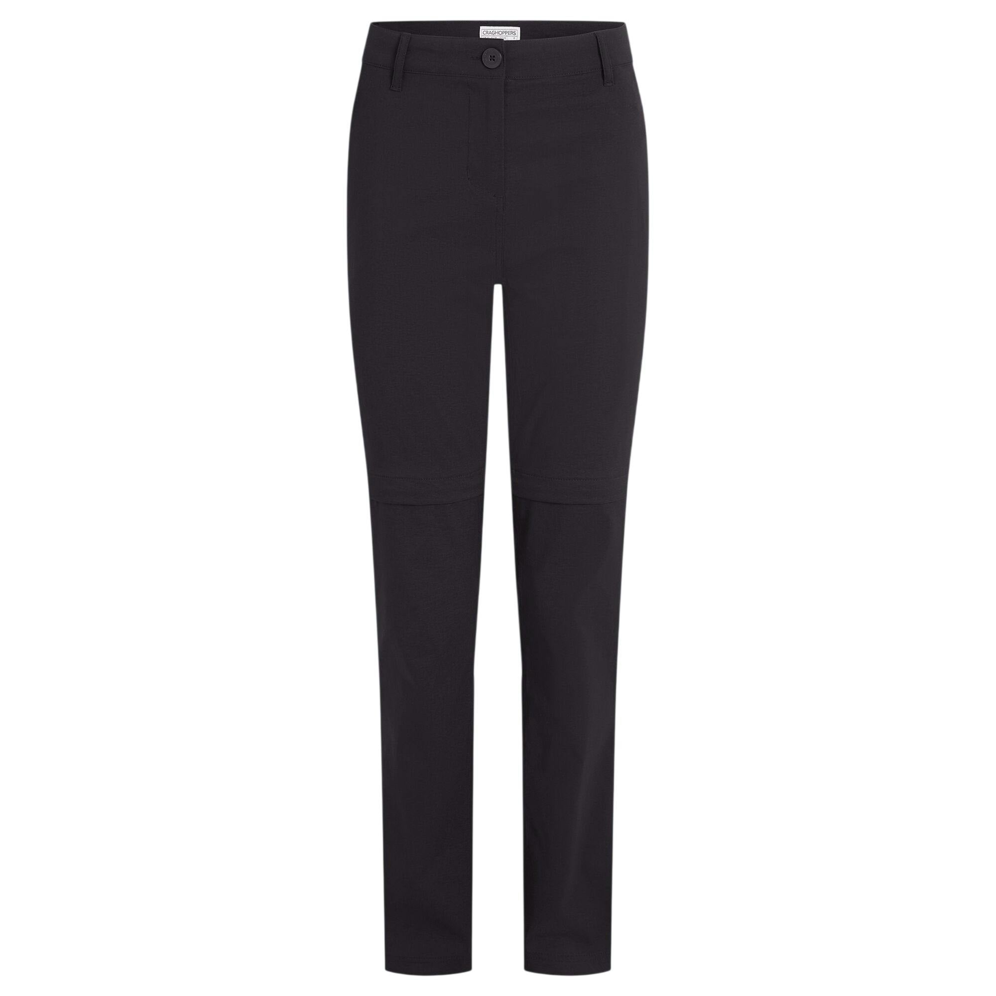 Craghoppers Women's Black Kiwi Pro Iii Convertible Trousers - 24 Uk L - 96% Recycled Nylon Polyamide/4% Elastane