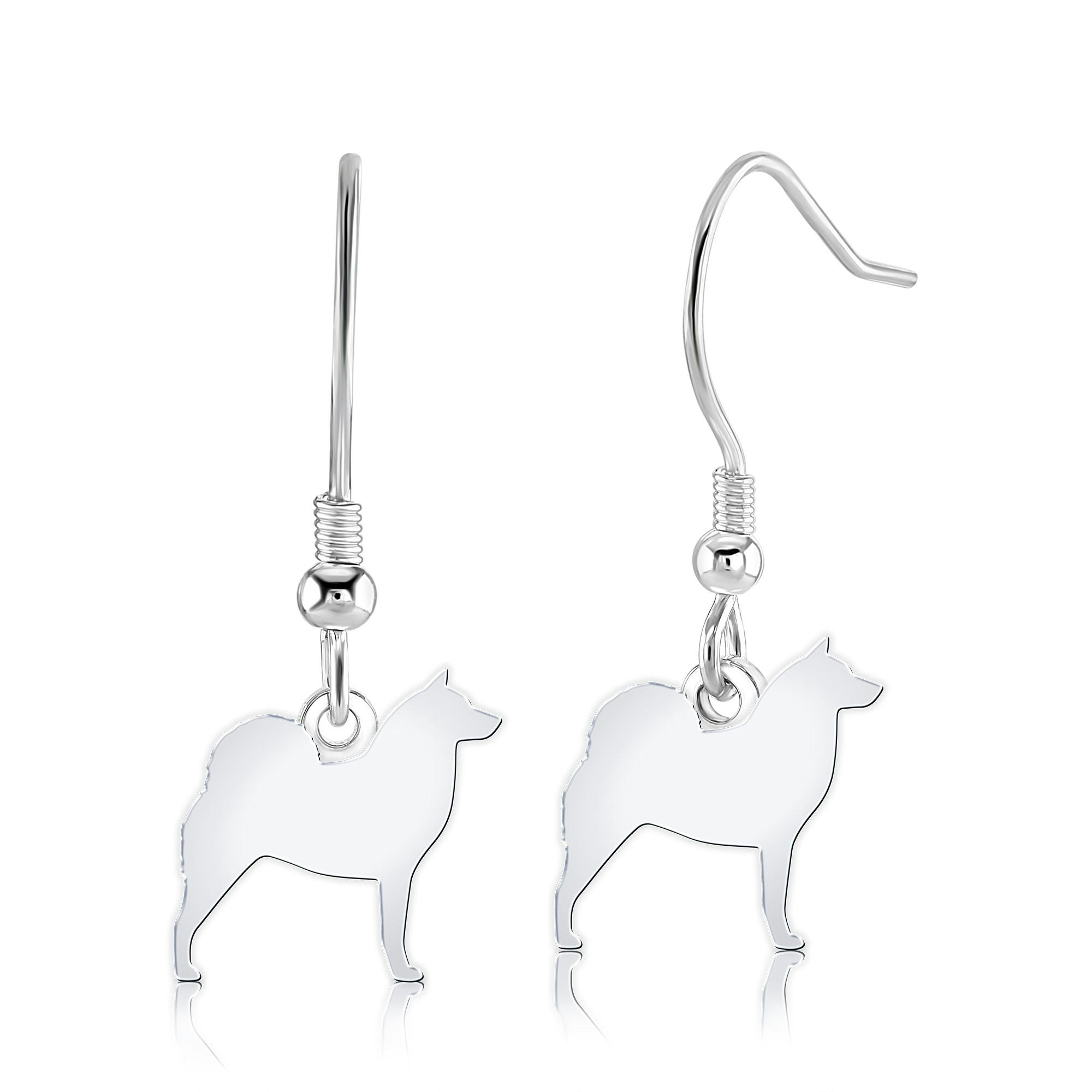 Mylee London Silver Finnish Spitz Silhouette Earrings - No - Hook