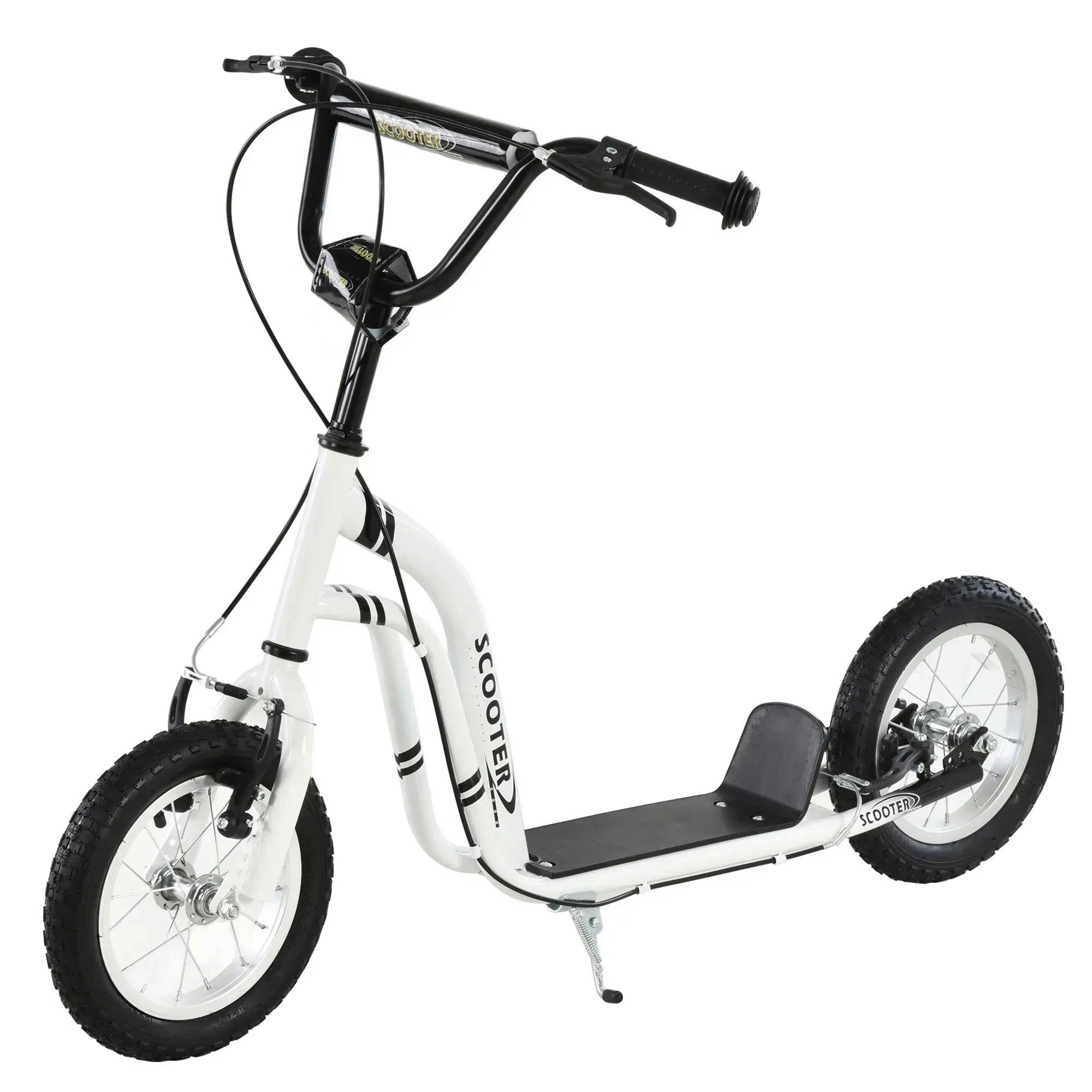 Bobobiy Black Dual Brakes 12" Metal Frame Kick Scooter Adjustable