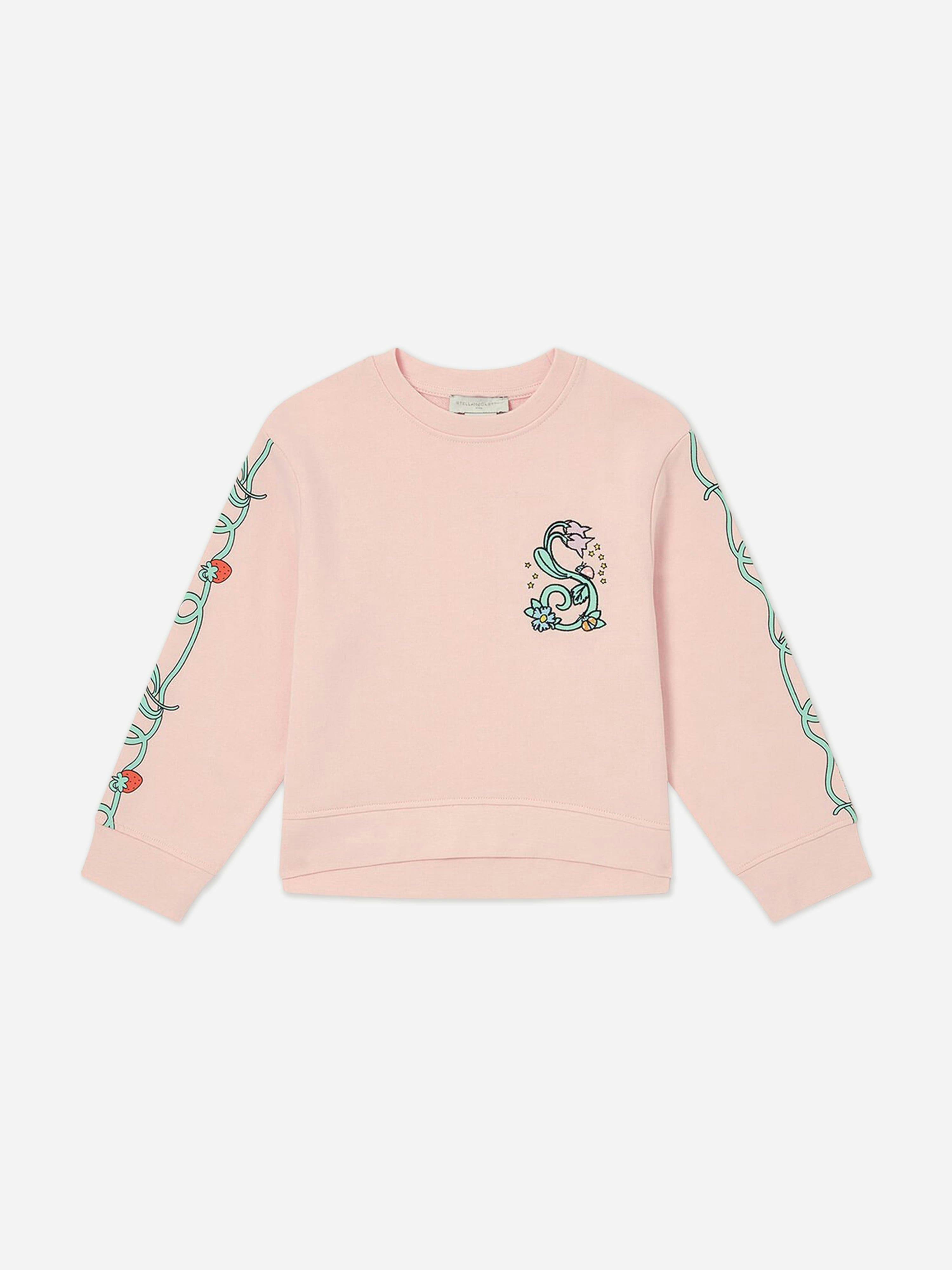 Stella Mccartney Kids Girls Pink Stella Mccartney Flower Logo Sweatshirt In - 3 Yrs