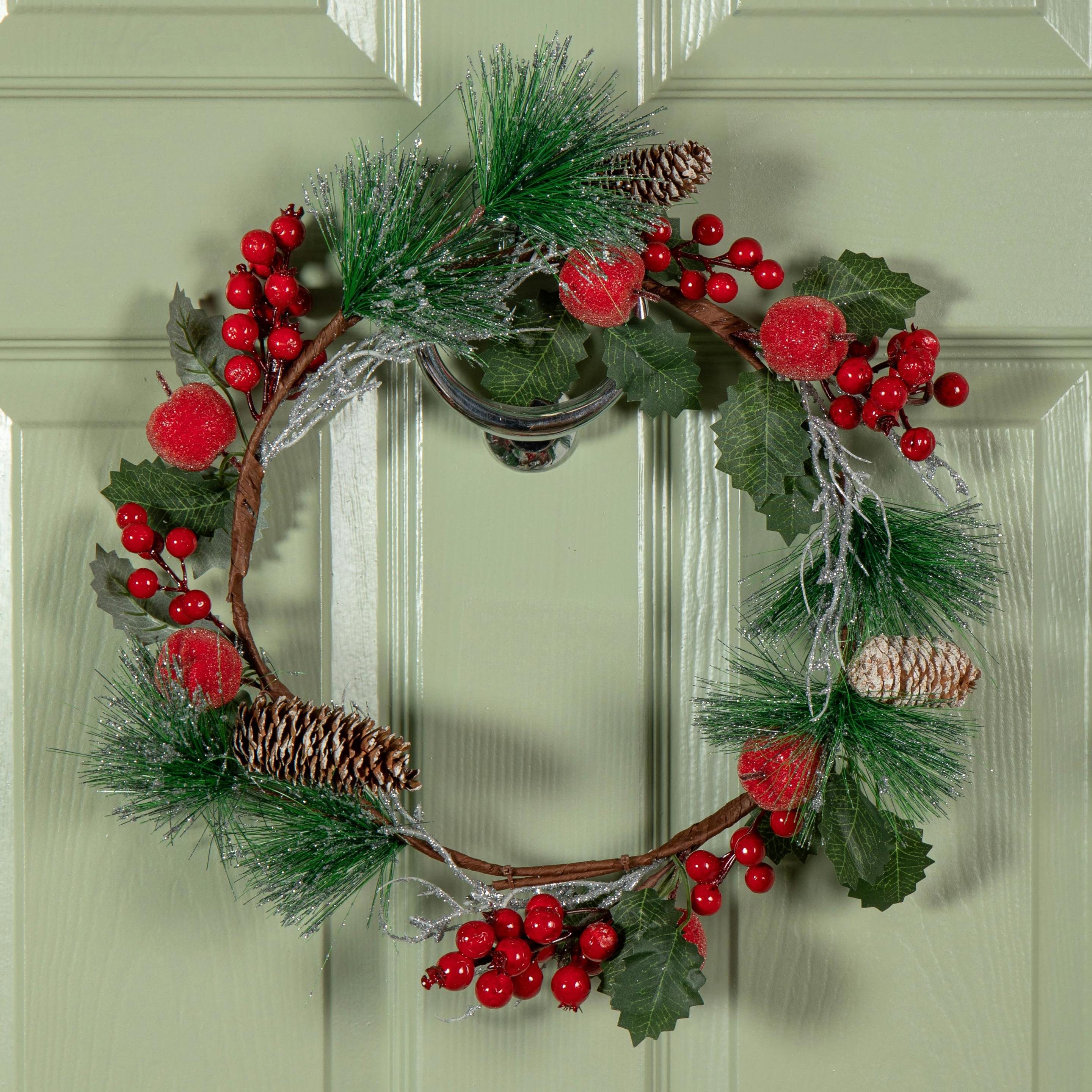 Samuel Alexander Christmas Wreath with Apples and Red Berries 45cm - Image 6