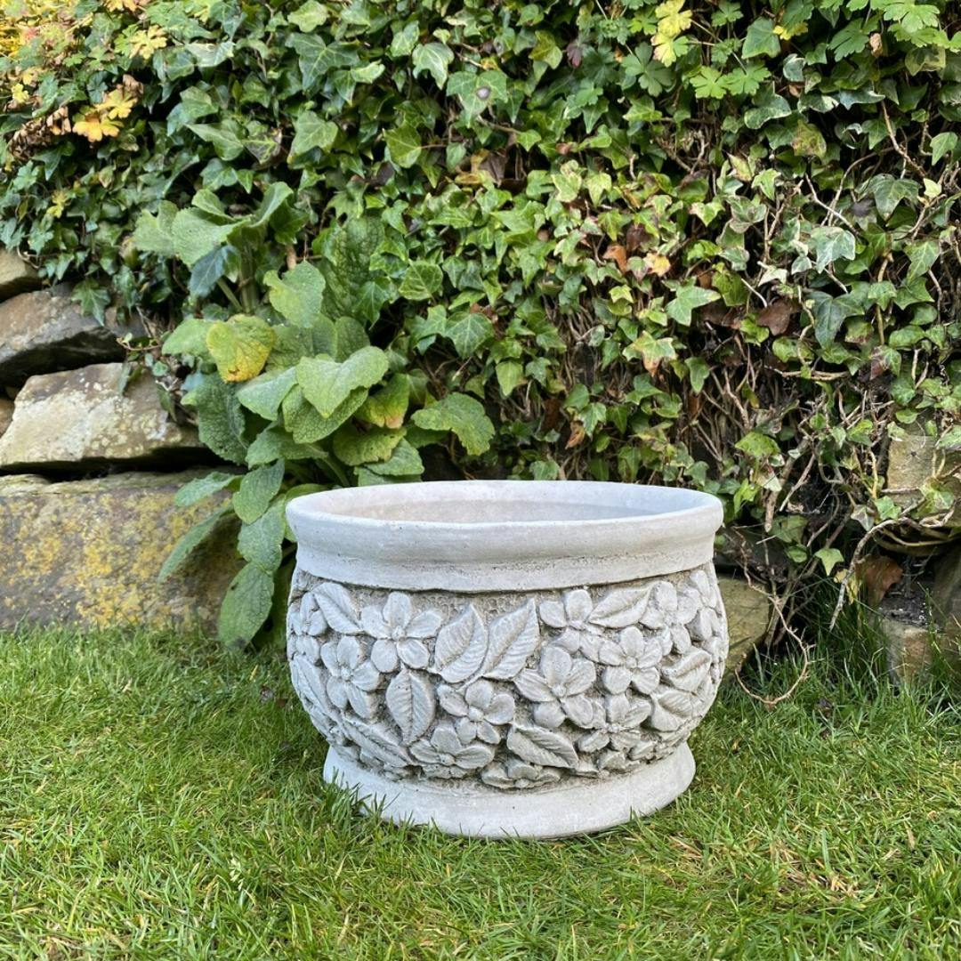 Osn Ornate Flower And Leaf Design Planter