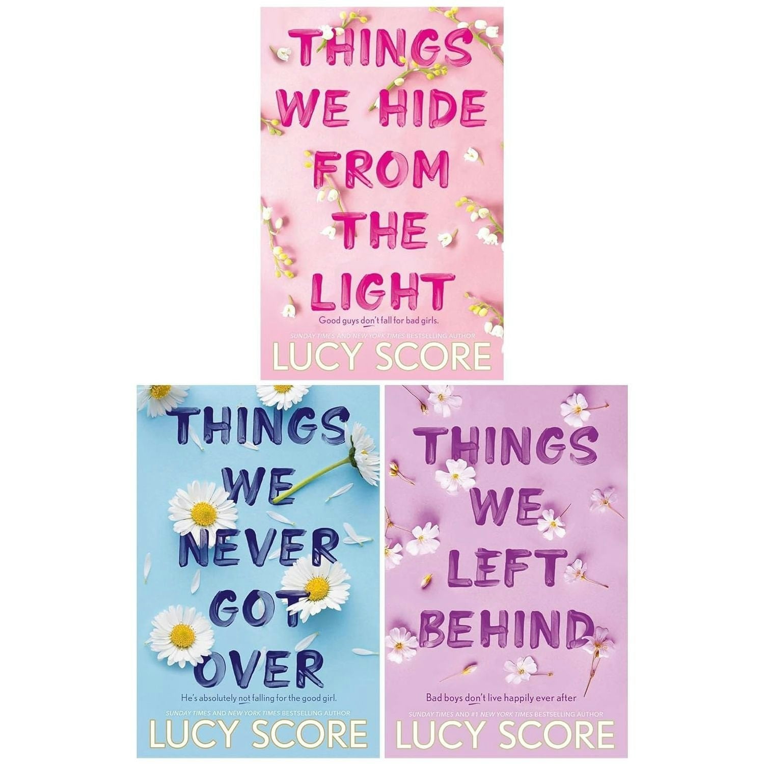Hodder Boys Light Lucy Score 3 Book Set Things We Hide From The Things We Left Behind, Things We Never Got Over